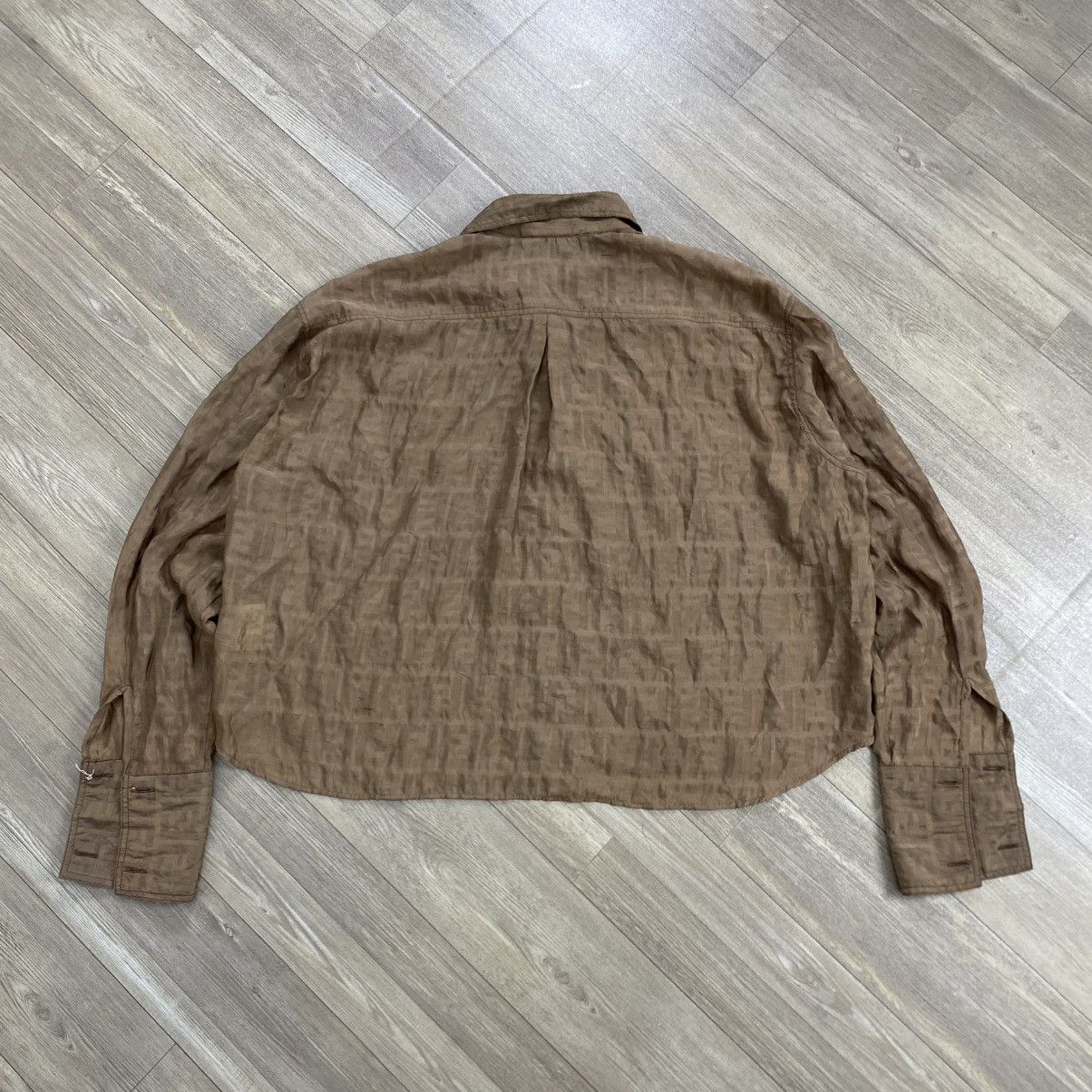 Fendi Vintage Fendi Monogram Distressed Transparent Shirt Luxury Size US M / EU 48-50 / 2 - 16 Thumbnail