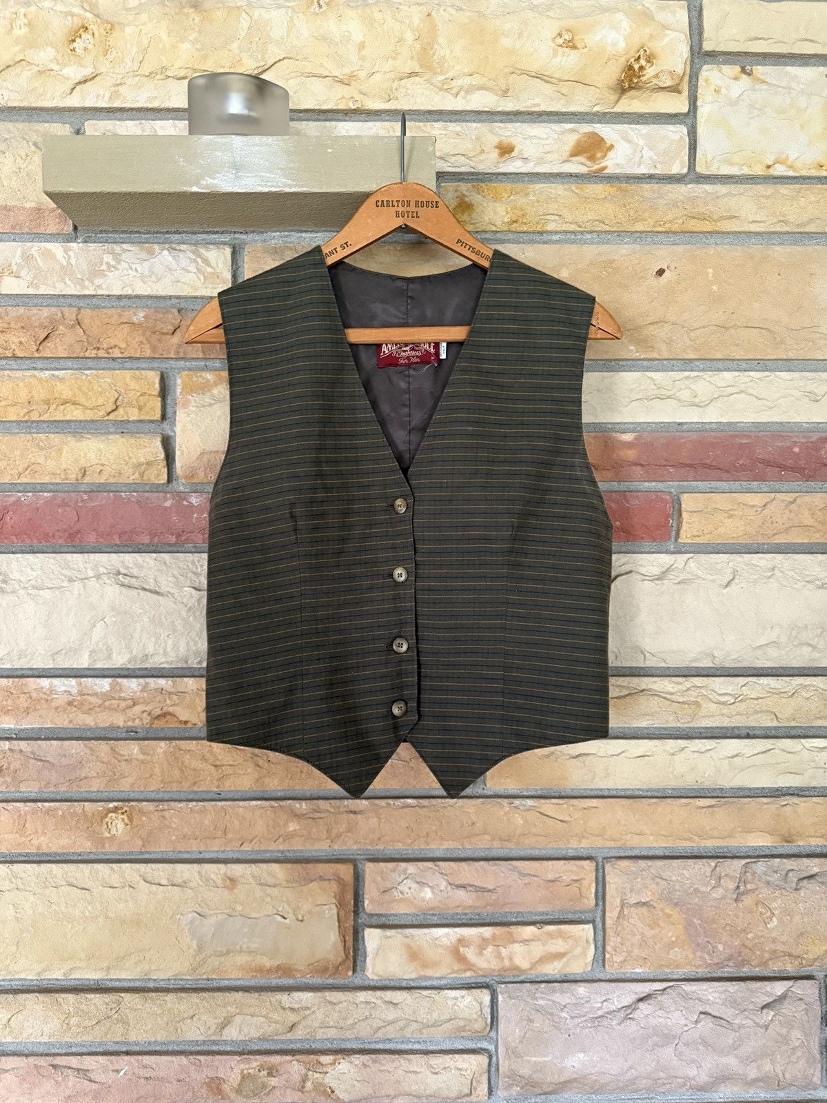Vintage Vintage 80s American Eagle for Her Striped Waistcoat Vest Size M / US 6-8 / IT 42-44 - 1 Thumbnail