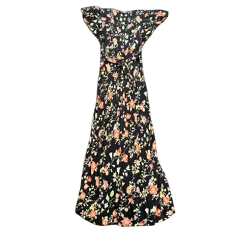 RIXO Rixo Florida Floral Maxi Dress in Black Maxi, Size US 4 Size S / US 4 / IT 40 - 8 Thumbnail