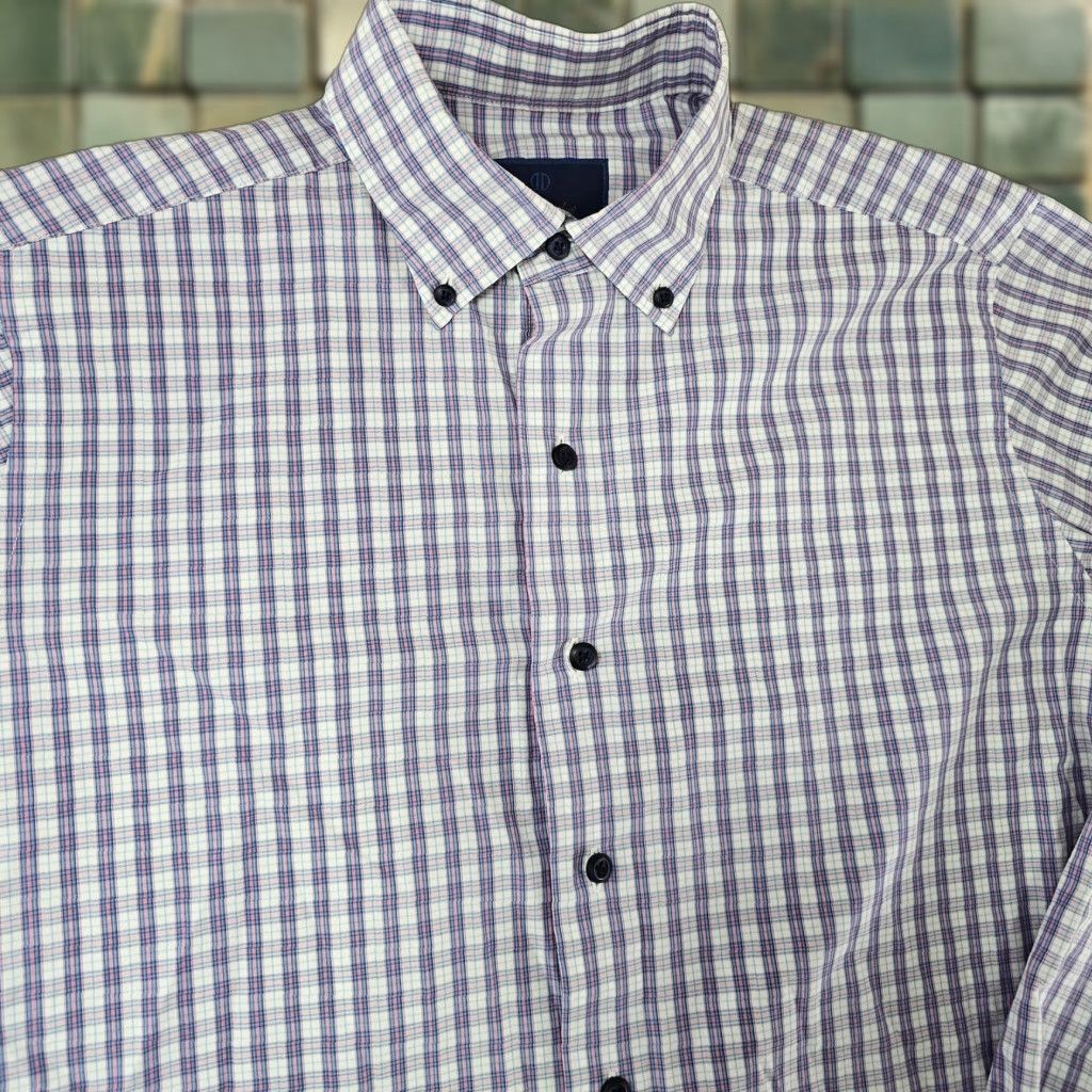 David Donahue David Donahue Shirt Mens L Blue Plaid Button-Down Long Sleeve Fusion Vintage: No Size US L / EU 52-54 / 3 - 1 Thumbnail