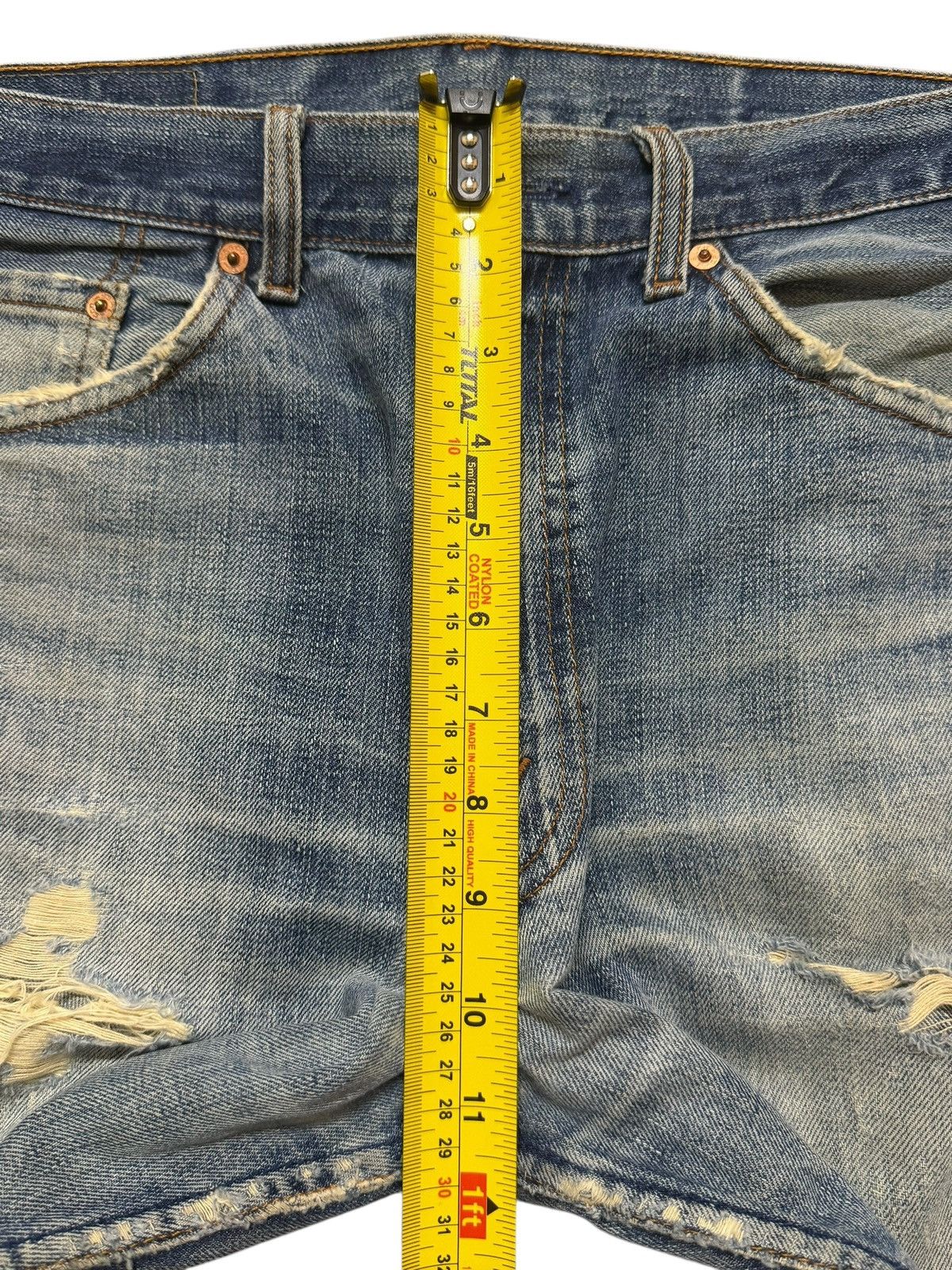 Levi's Vintage 90s Levis Blue Faded Wash Distress Wide Leg Bootcut Size US 33 - 13 Thumbnail