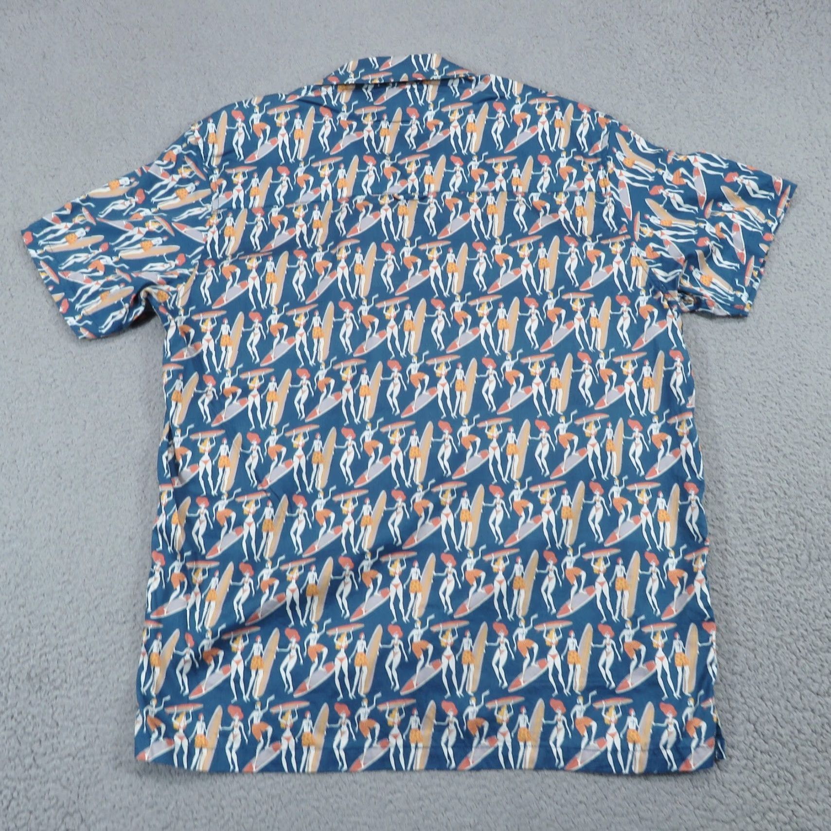 Far Afield Far Afield Shirt Mens 4 (XL) Blue Hawaiian Camp Collar All Over Surfer Surfing Size US S / EU 44-46 / 1 - 6 Thumbnail