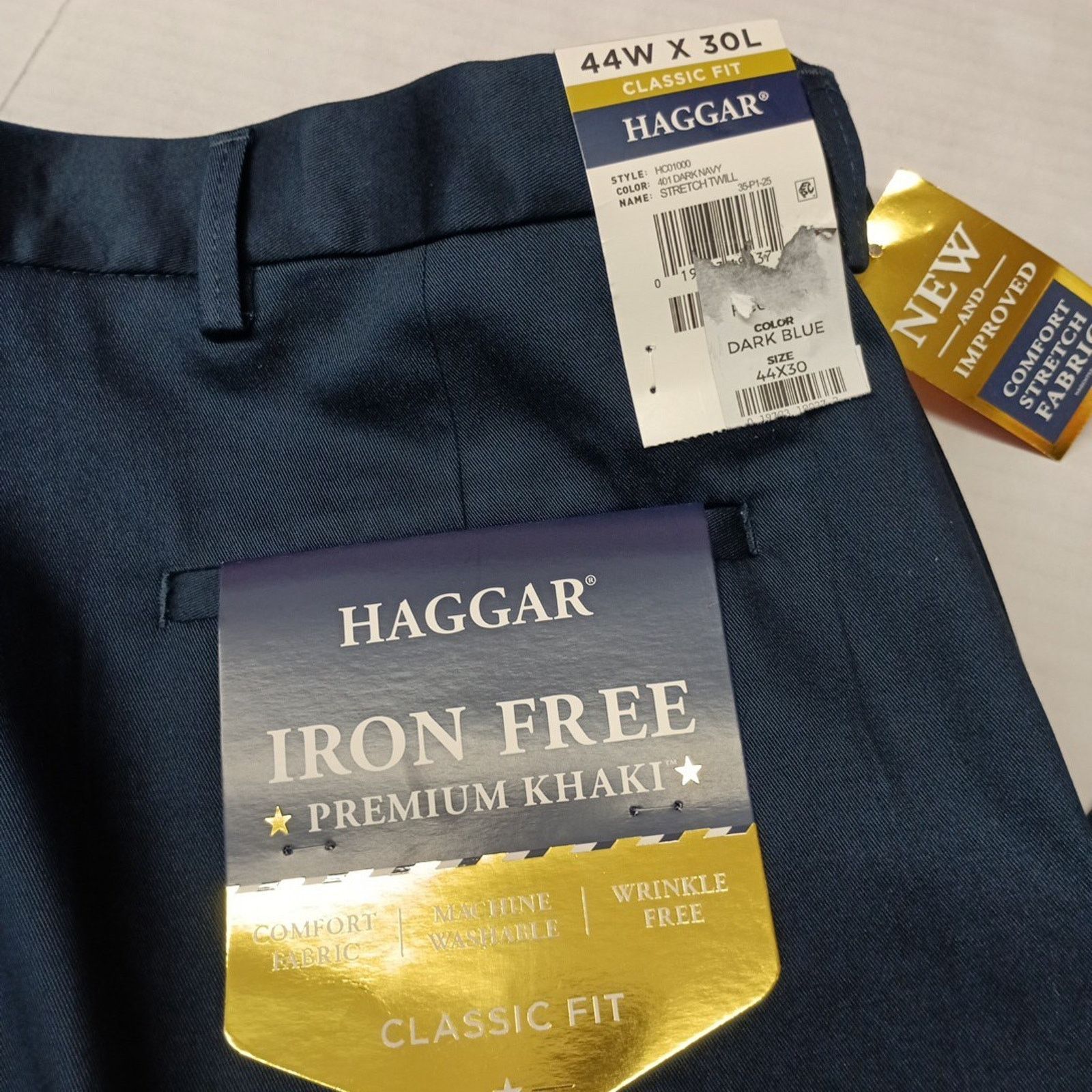 Haggar Haggar Premium Iron Free Khakis Men's 44x30 Blue Classic Fit Size US 44 / EU 60 - 2 Thumbnail