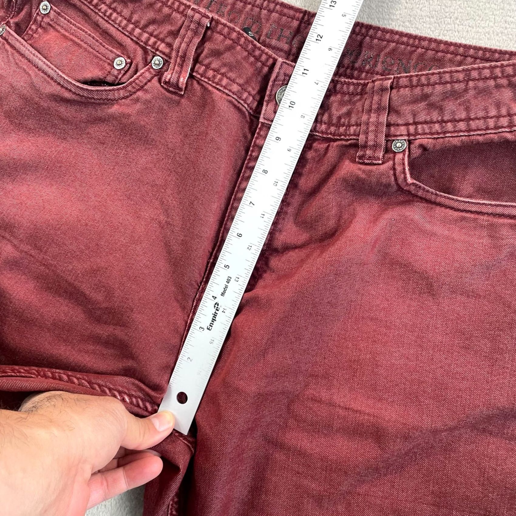 Prana prAna Bridger Jeans Men 34x28 Red Slim Fit Stretch Denim Straight Leg Hike Camp Size US 34 / EU 50 - 7 Thumbnail