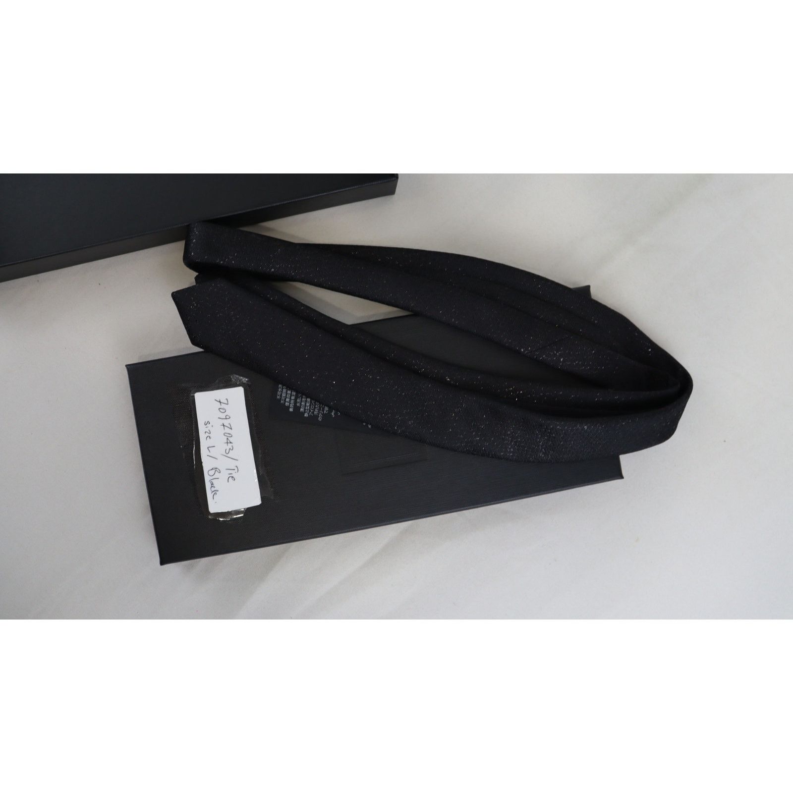 Saint Laurent Paris o1rshd1 Size: L / Tie Cravate Noir Givre in Black Size ONE SIZE - 5 Thumbnail