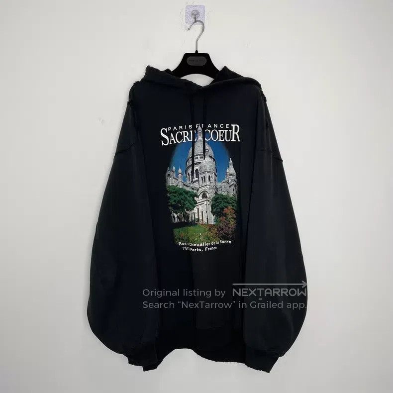 Balenciaga Balenciaga Castle Printed Destroyed Hoodie Sweatshirt Size US M / EU 48-50 / 2 - 1 Thumbnail