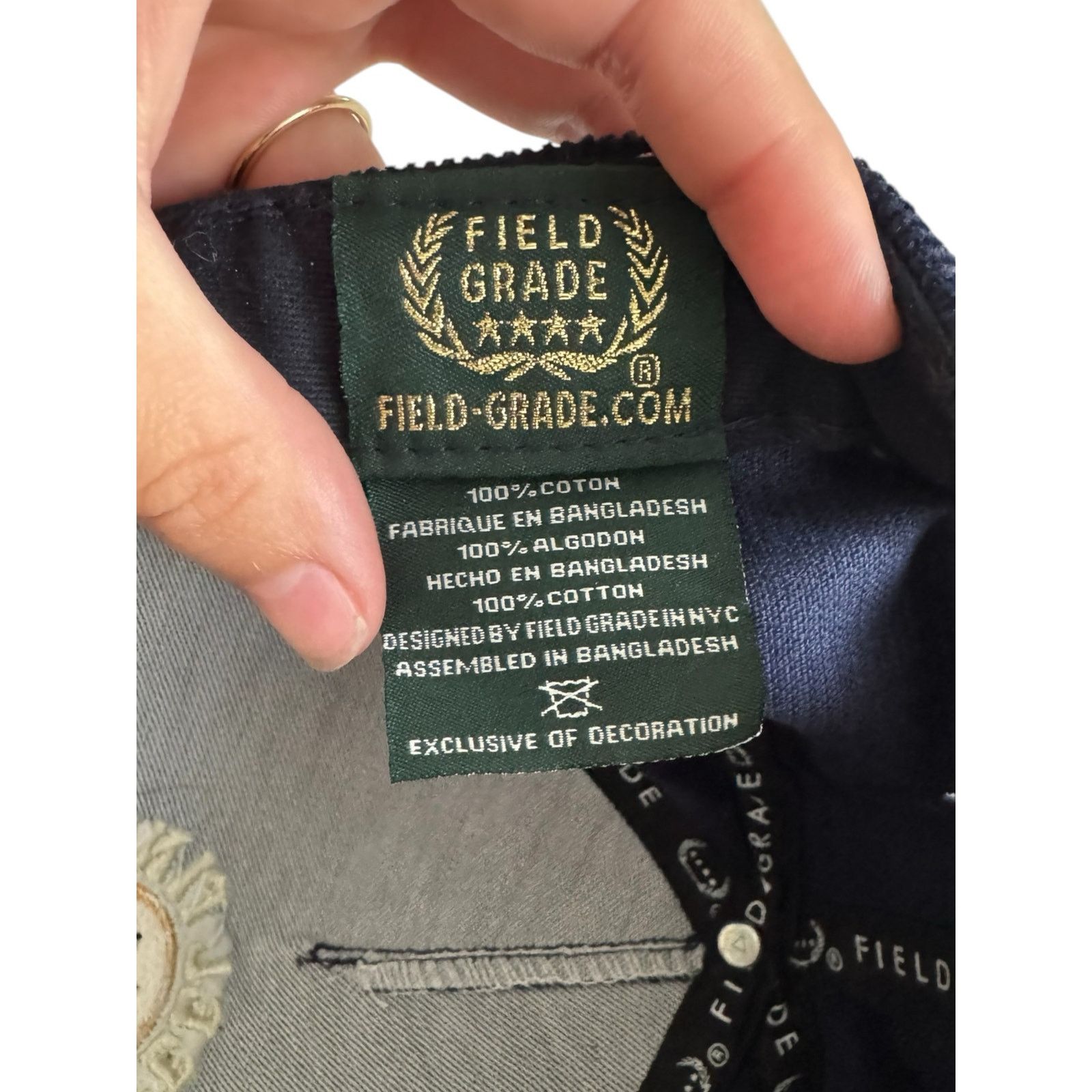 The Unbranded Brand Field Grade Navy Corduroy Trucker Hat Cap Smiley SnapBack Size ONE SIZE - 6 Thumbnail