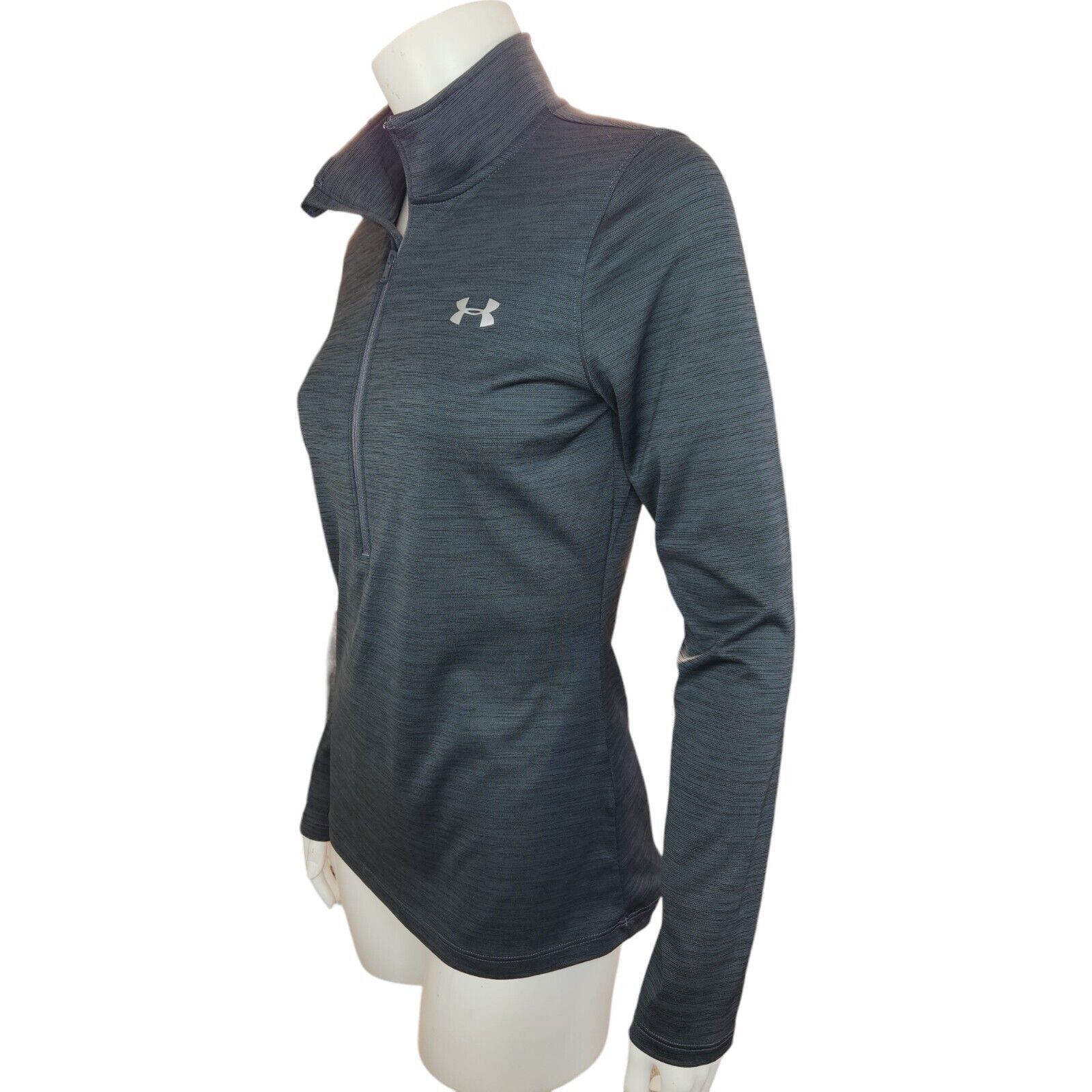 Under Armour Under Armour Womens Small 1/4 Zip Gray HeatGear Fitted Size S / US 4 / IT 40 - 3 Thumbnail