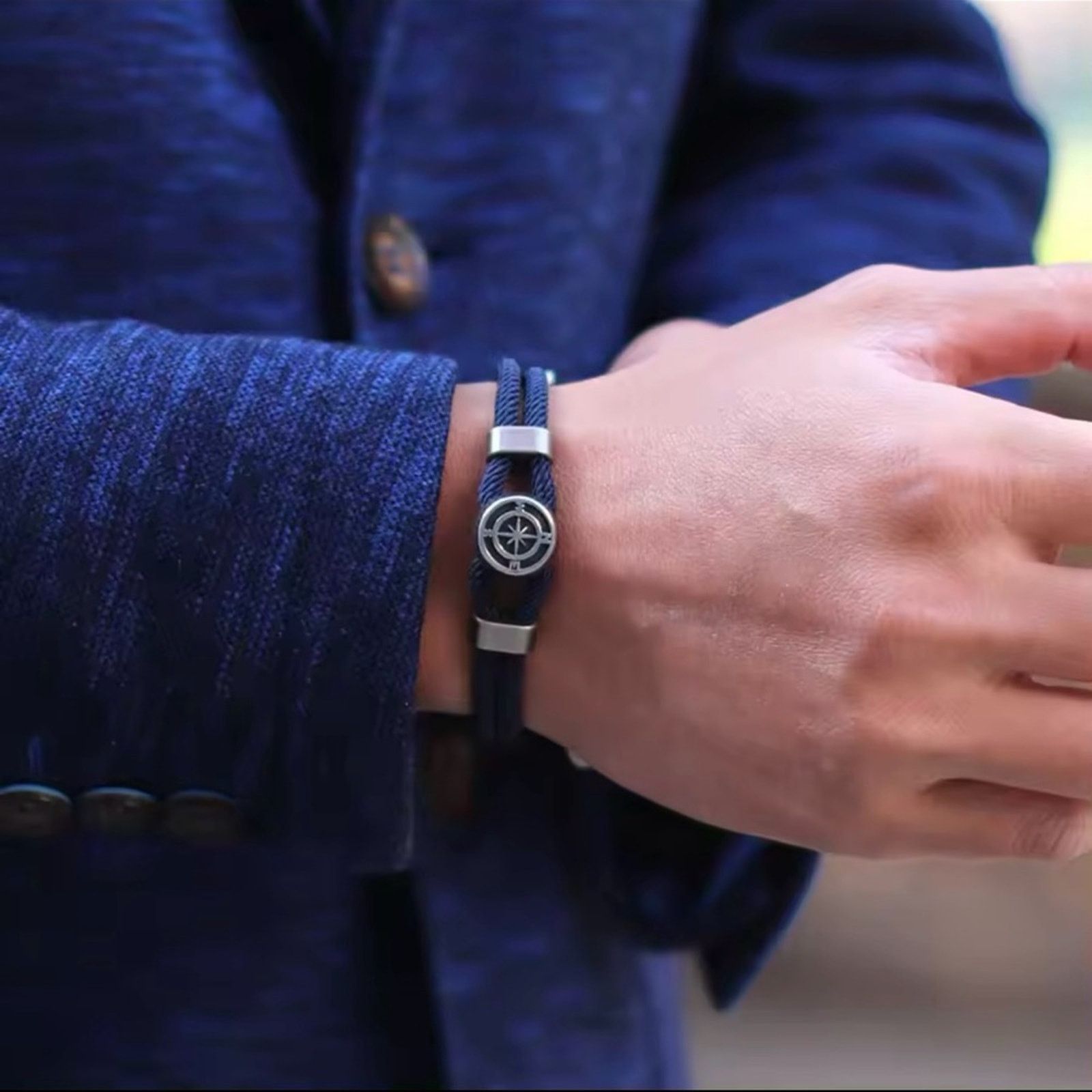 Other COPY - New Mens Compass Blue Rope Bracelet Size ONE SIZE - 2 Thumbnail