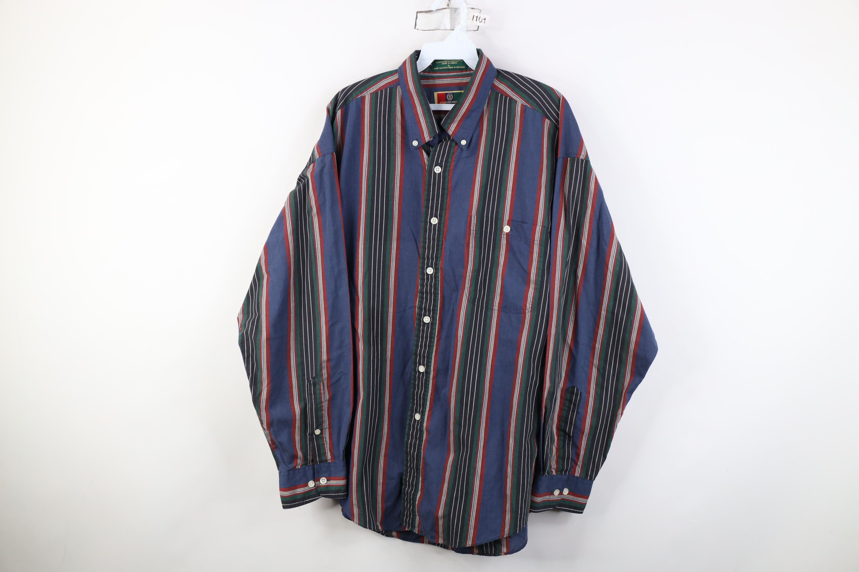 Vintage Vintage 90s Streetwear Block Collared Button Down Shirt Size US L / EU 52-54 / 3 - 1 Thumbnail