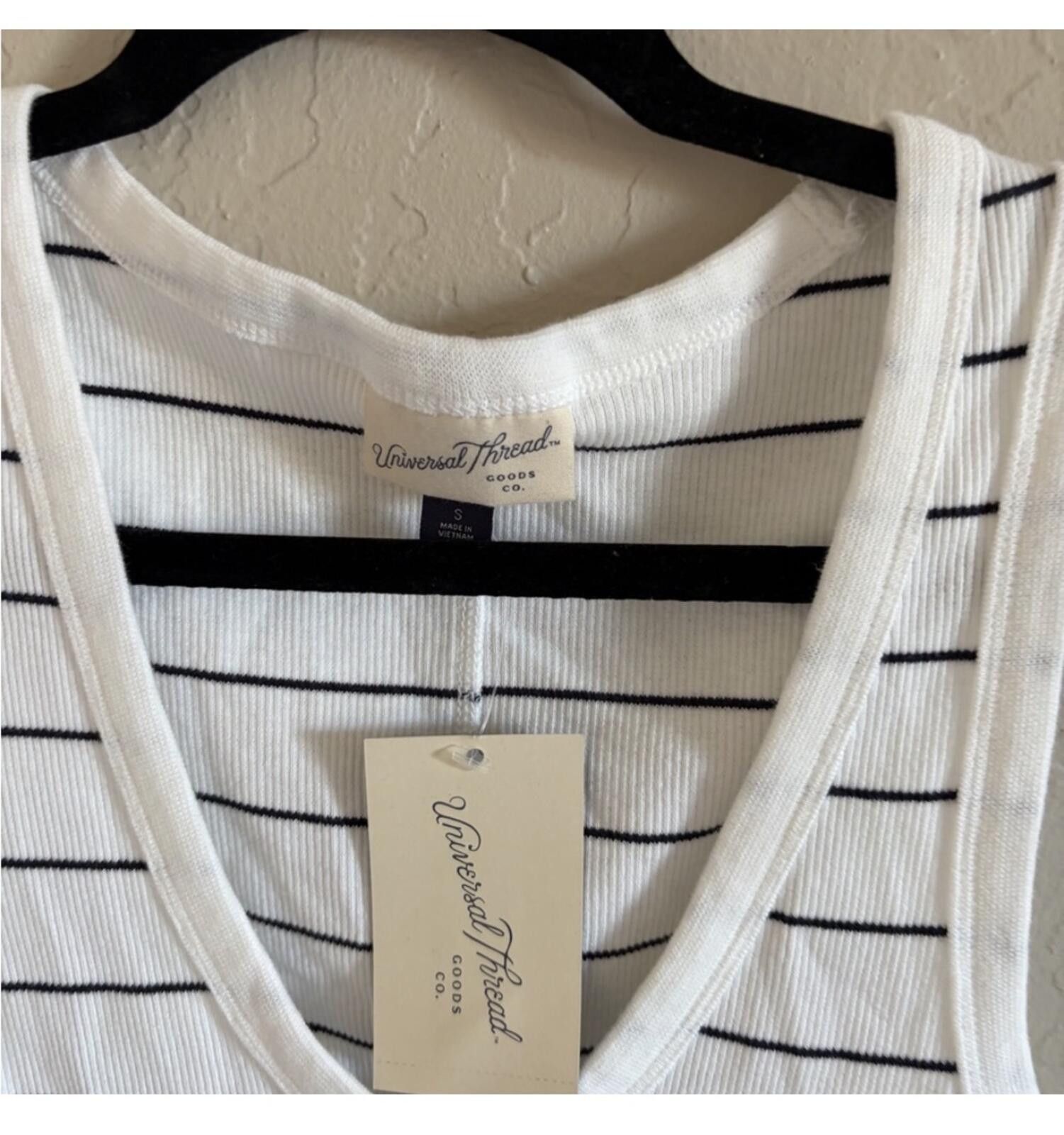 Other Universal Thread White and Black Striped Tank Top Size S / US 4 / IT 40 - 2 Thumbnail