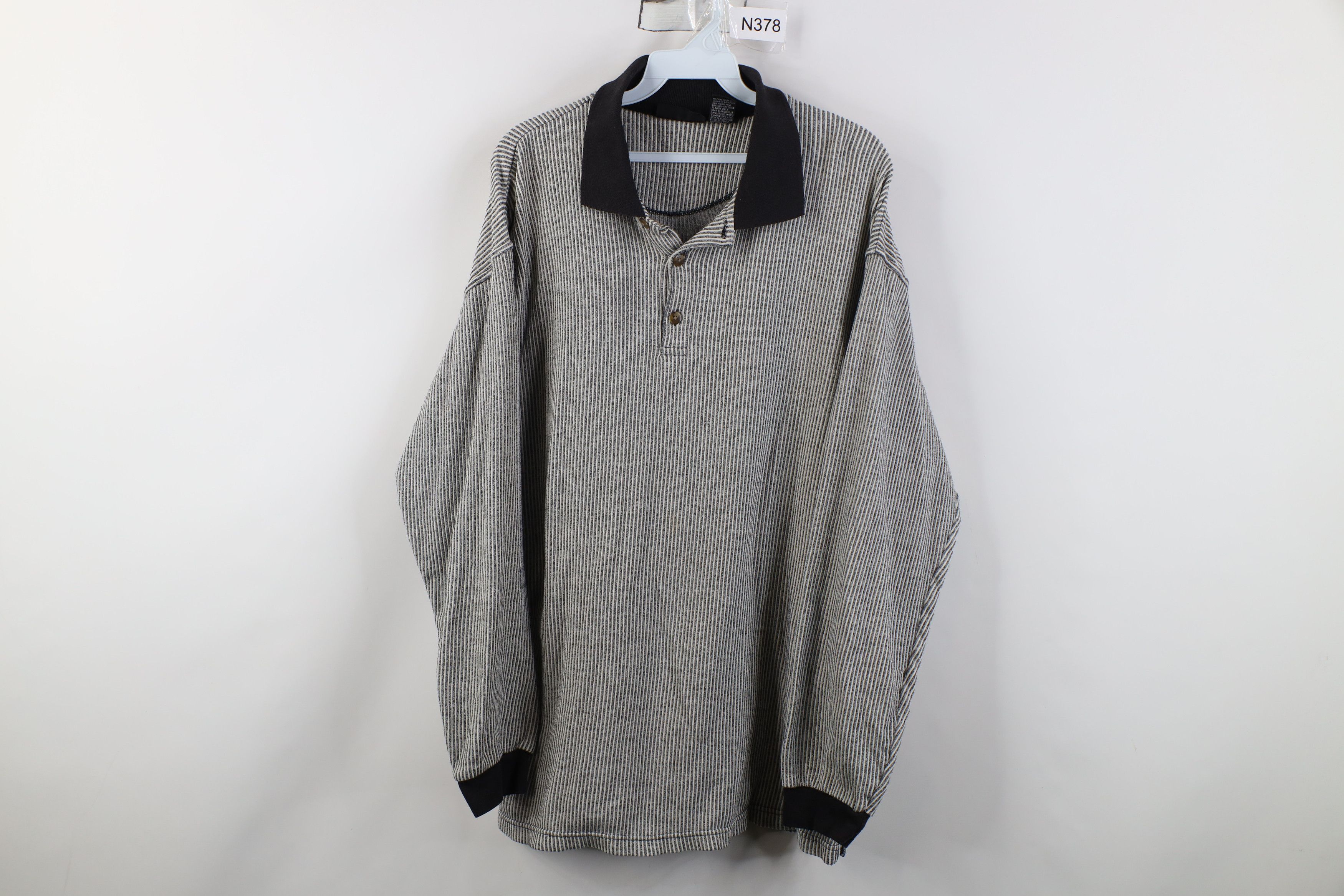 Vintage Vintage 90s Streetwear Knit Long Sleeve Rugby Polo Shirt Size US XL / EU 56 / 4 - 1 Thumbnail