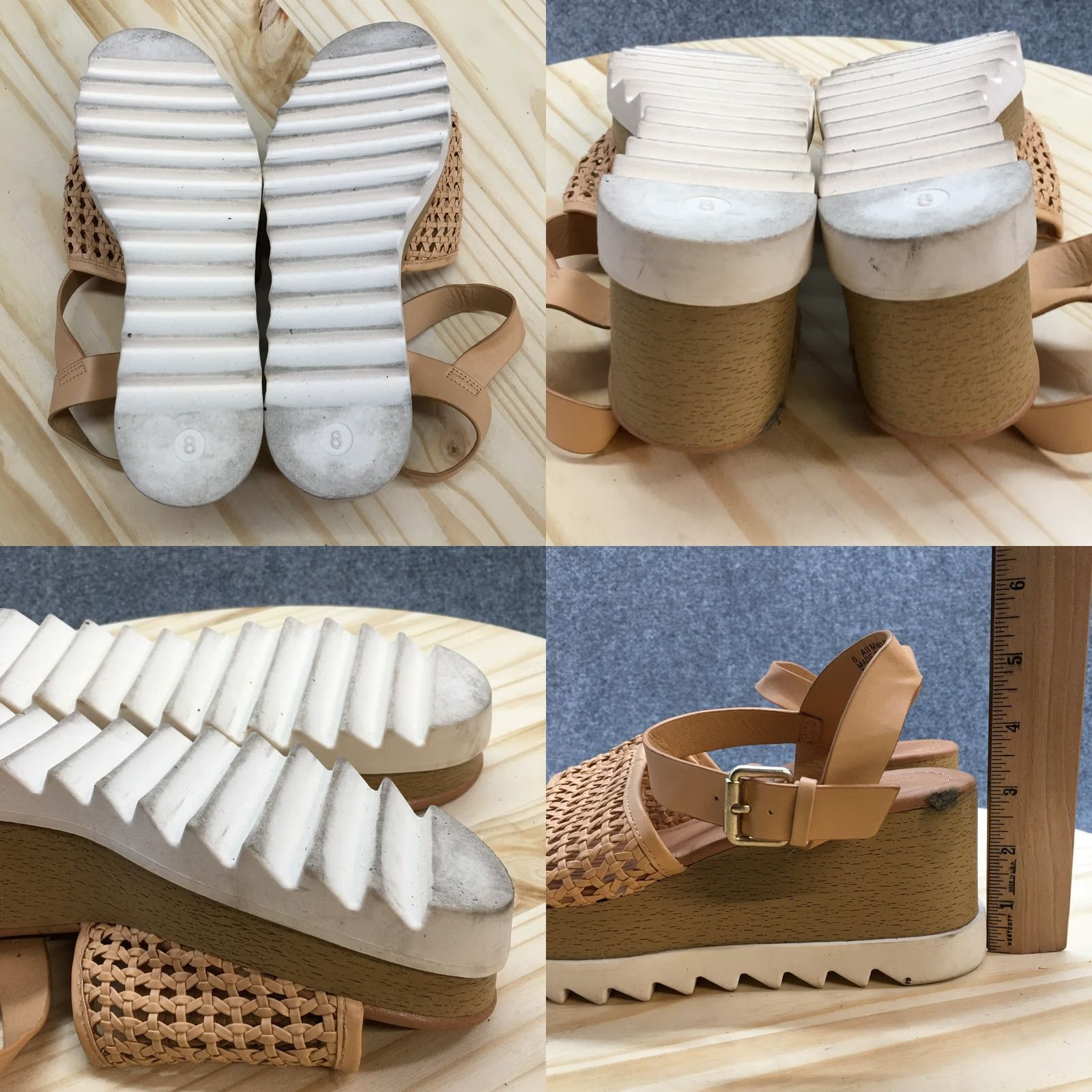 Vintage Universal Thread Sandals Womens 8 Alba Platform Ankle Straps Beige Faux Leather Size US 8 / IT 38 - 9 Thumbnail