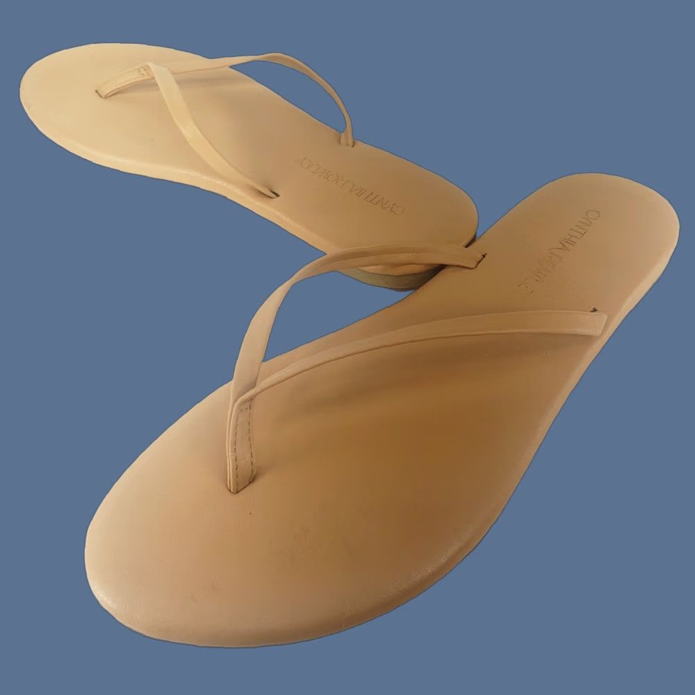 Cynthia Rowley Cynthia Rowley Tan Flat Sandal Women Size 9 Thong Strap Slip On Minimal Design Casual Summer Size US 9 / IT 39 - 1 Thumbnail