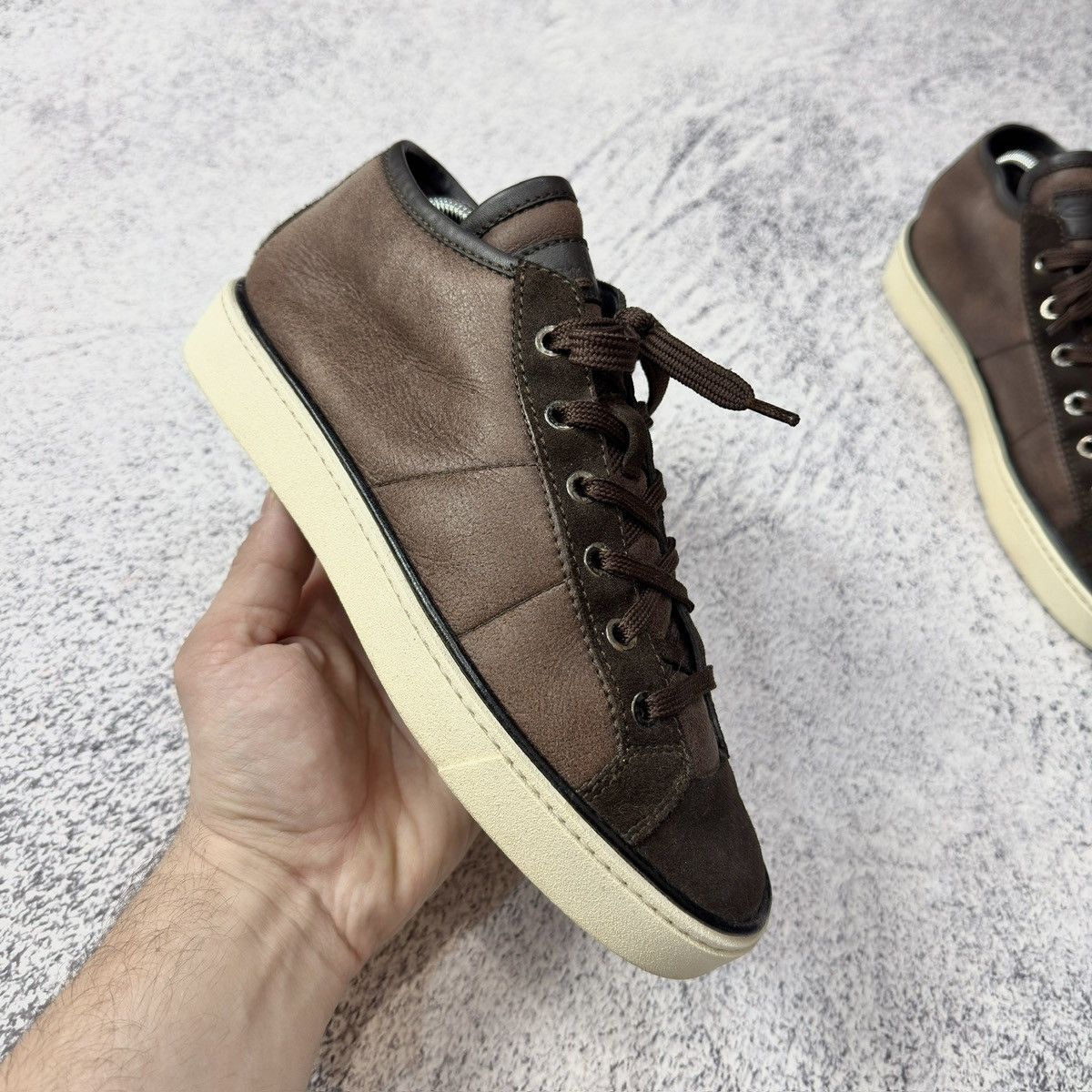 Santoni Santoni Leather Suede Fur High Top Sneakers 38 size 24.5cm Size US 8 / IT 38 - 3 Thumbnail
