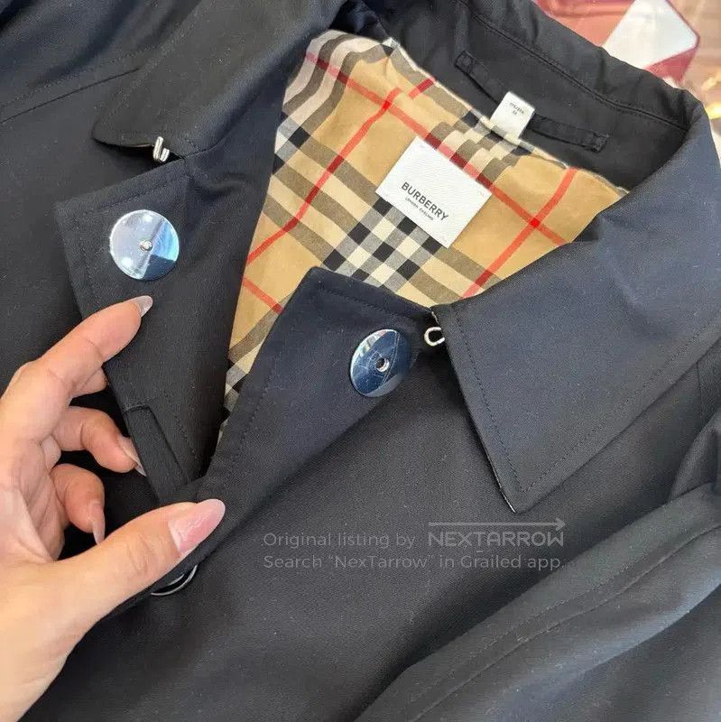 Burberry Burberry Black Cotton Long Coat for Women. Size S / US 4 / IT 40 - 8 Thumbnail