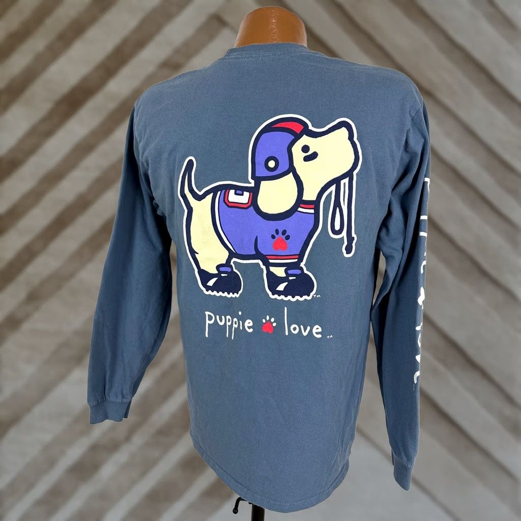 Gildan Puppie Love Shirt Medium Long Sleeve Football Cute Puppy Dog Sports Outdoors Size US M / EU 48-50 / 2 - 1 Thumbnail