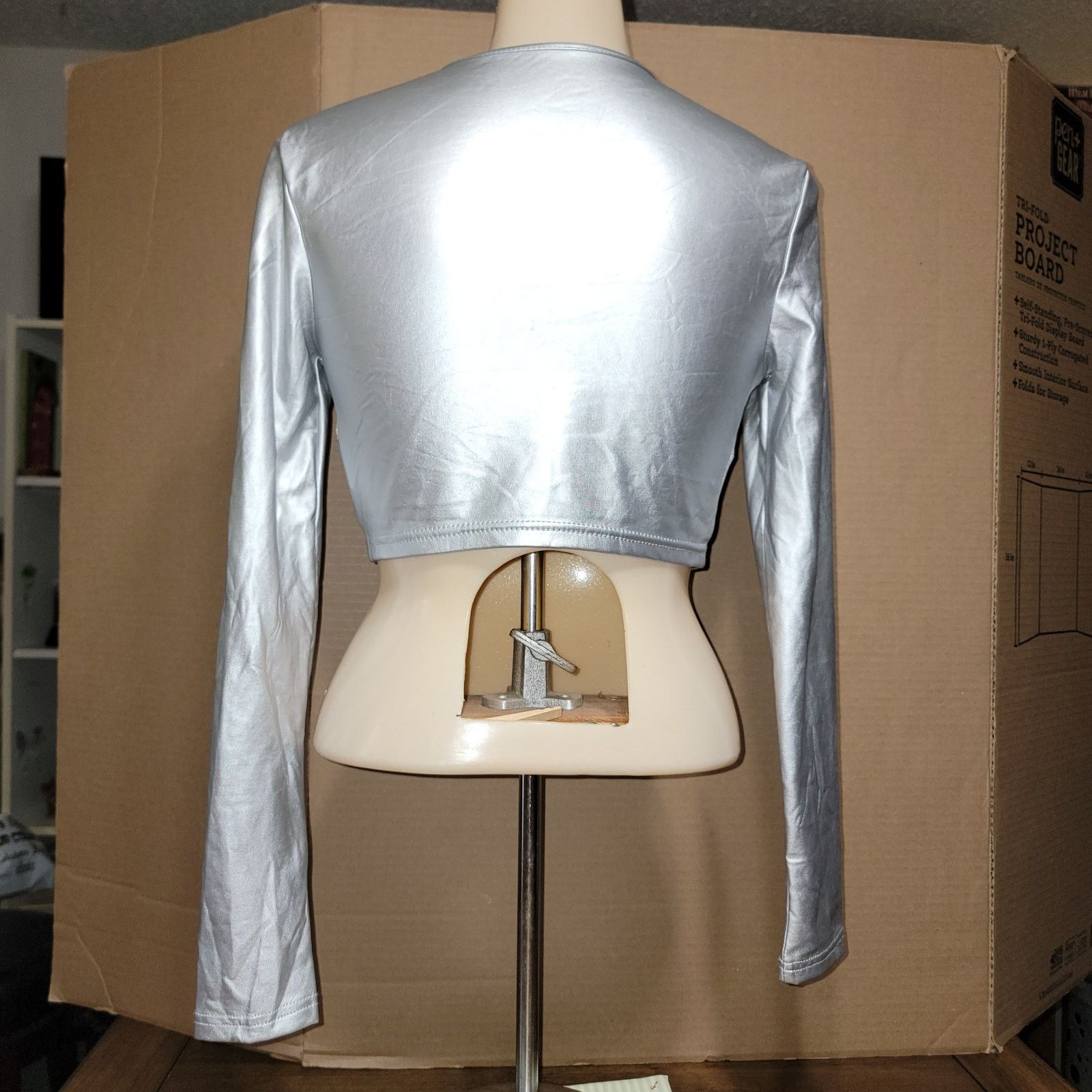 Other Long Sleeve Silver Crop Dance Jacket - Size Small Size S / US 4 / IT 40 - 3 Thumbnail