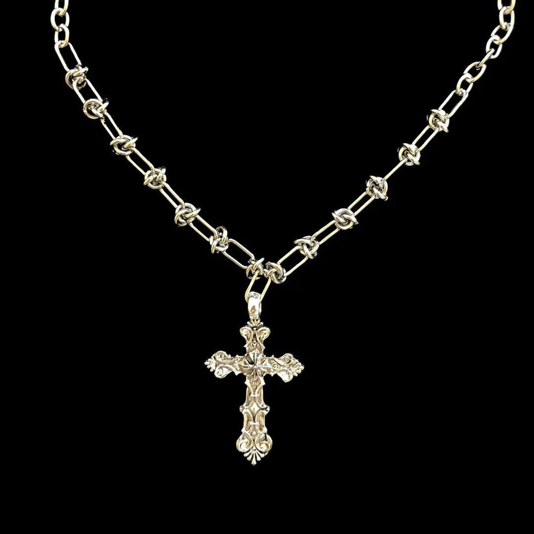 Jewelry Cross Linked Chain Punk Gothic Necklace Size ONE SIZE - 3 Thumbnail