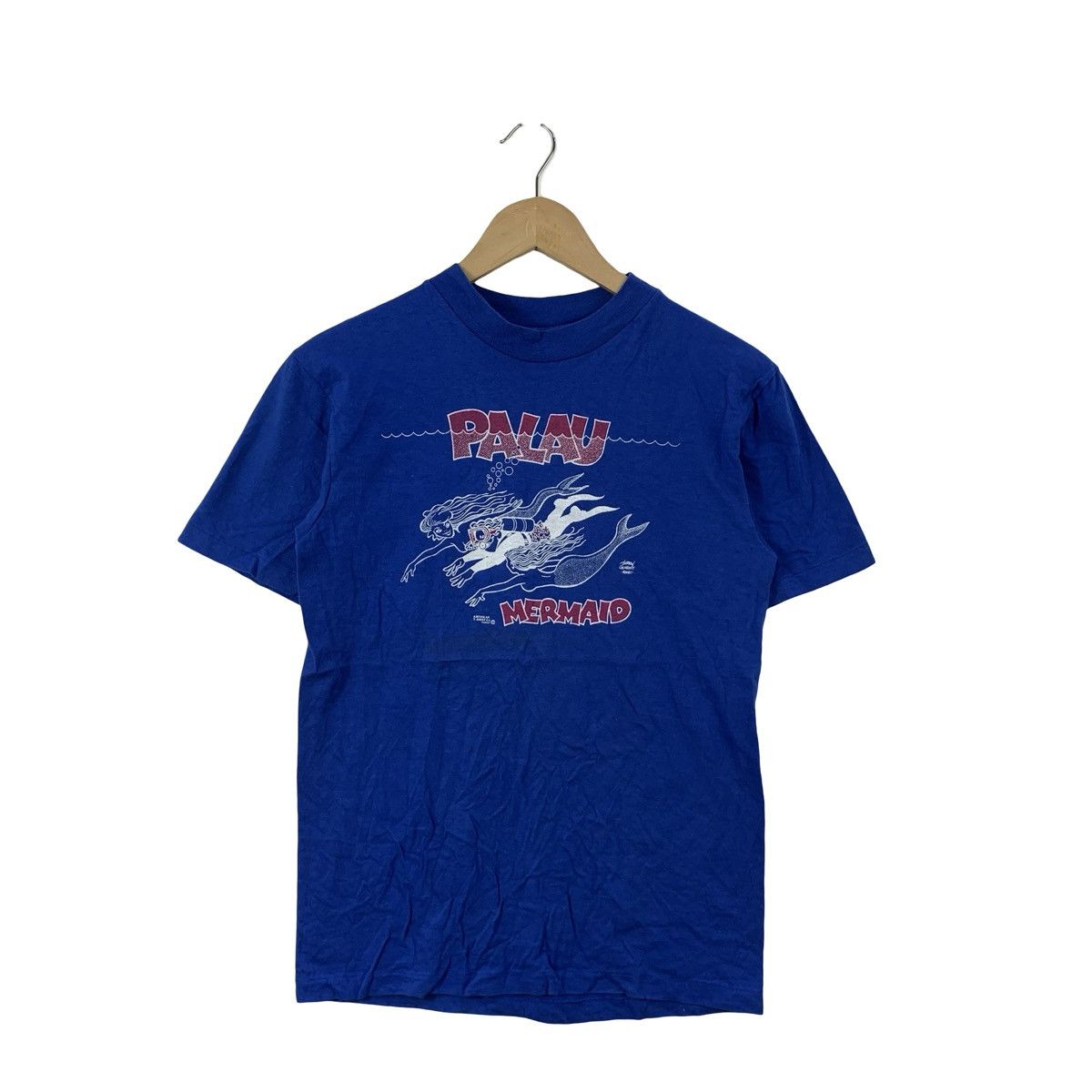 Vintage Vintage Palau Mermaid Graphic T-Shirt Ocean Theme Tourist Size US S / EU 44-46 / 1 - 3 Thumbnail