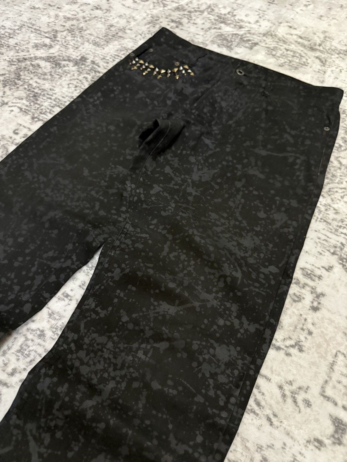 If Six Was Nine 5351 Pour les Homme Artisanal Studs Blackout Splatter Pants Size US 30 / EU 46 - 6 Thumbnail