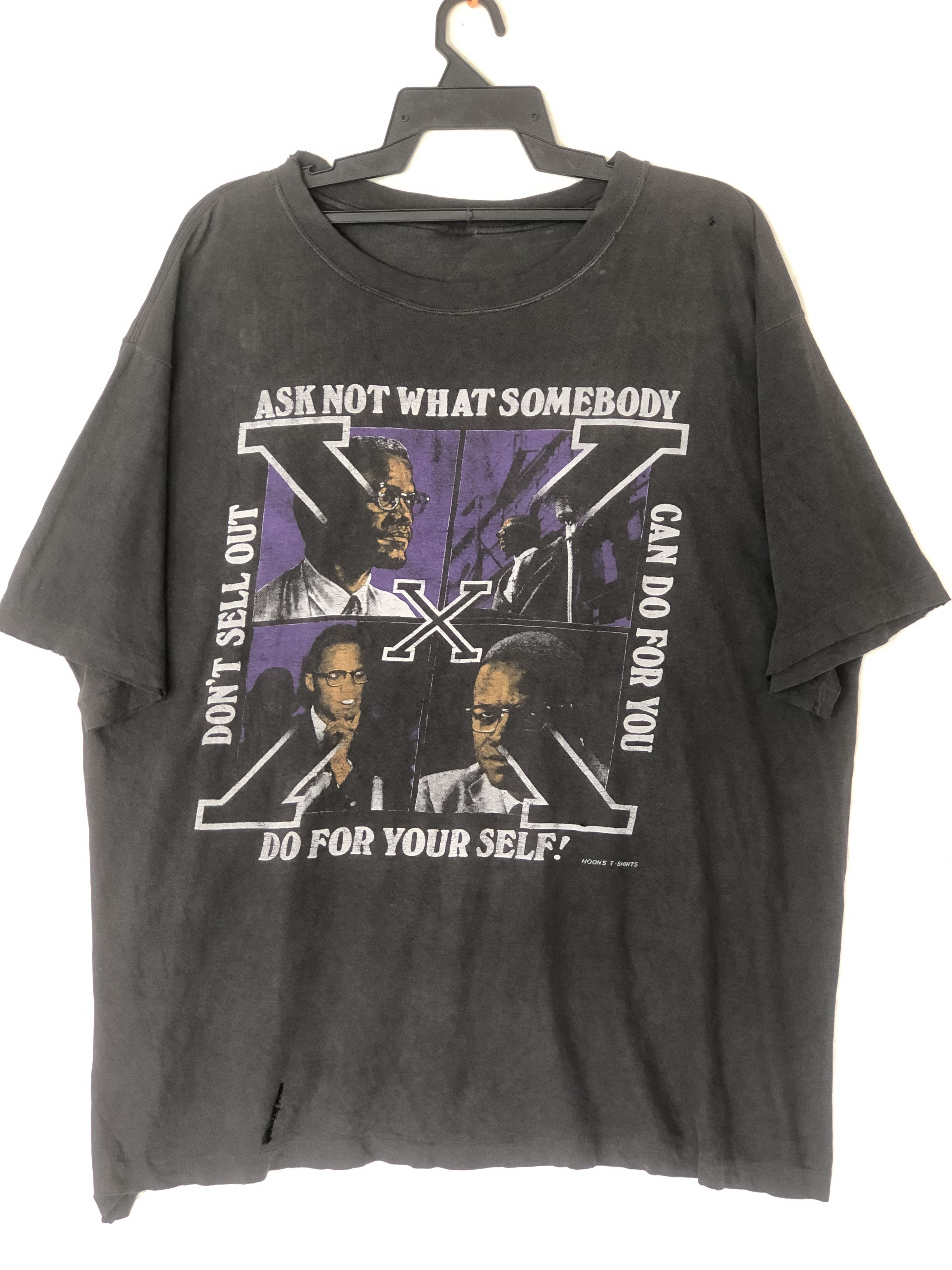 Vintage Thrashed vintage 90s MALCOM X Rare design Size US XL / EU 56 / 4 - 1 Thumbnail