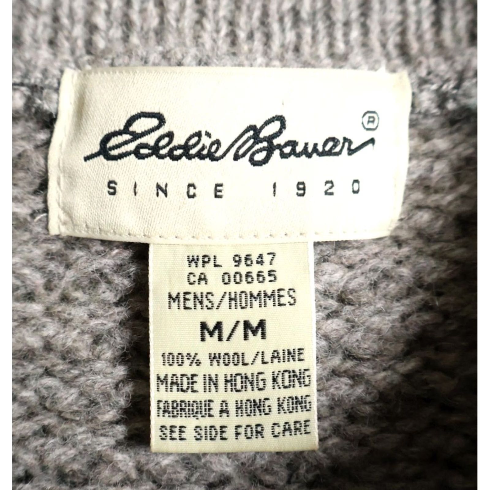 Eddie Bauer Eddie Bauer Wool Sweater Men's Medium Gray Shawl Collar Oversized Knit Pullover Size US M / EU 48-50 / 2 - 3 Thumbnail