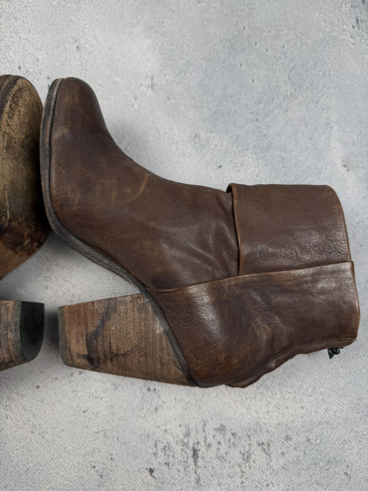 Rag & Bone Rag & Bone Leather Ankle Boots Stacked Heel Back Zip EU38 Size US 8 / IT 38 - 9 Thumbnail