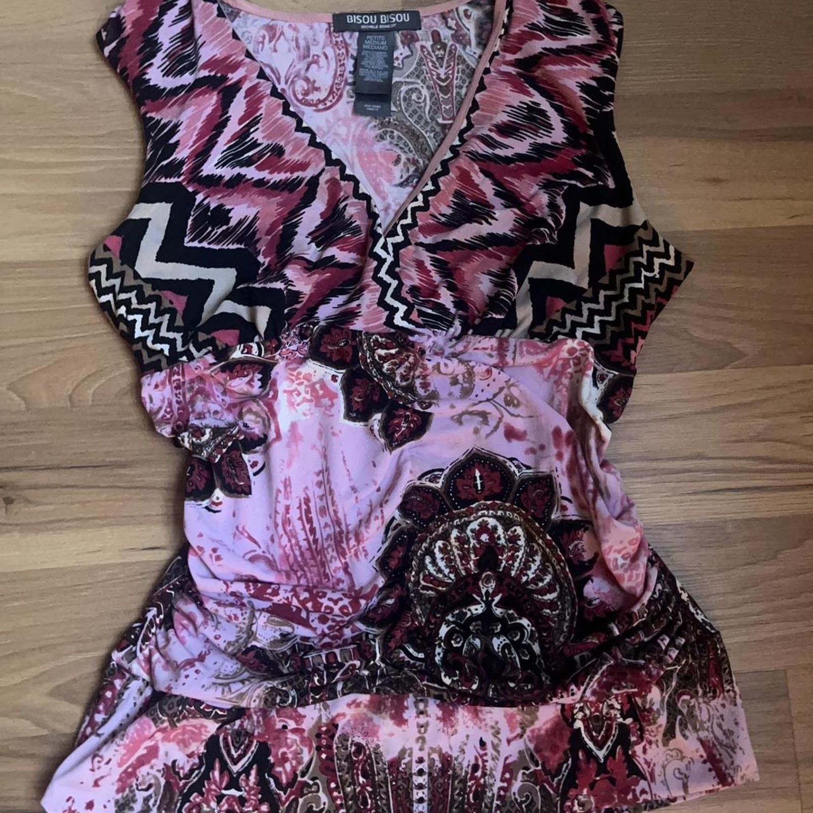Other Pink and black paisley print top with ruffle detail #paisley Size M / US 6-8 / IT 42-44 - 3 Thumbnail
