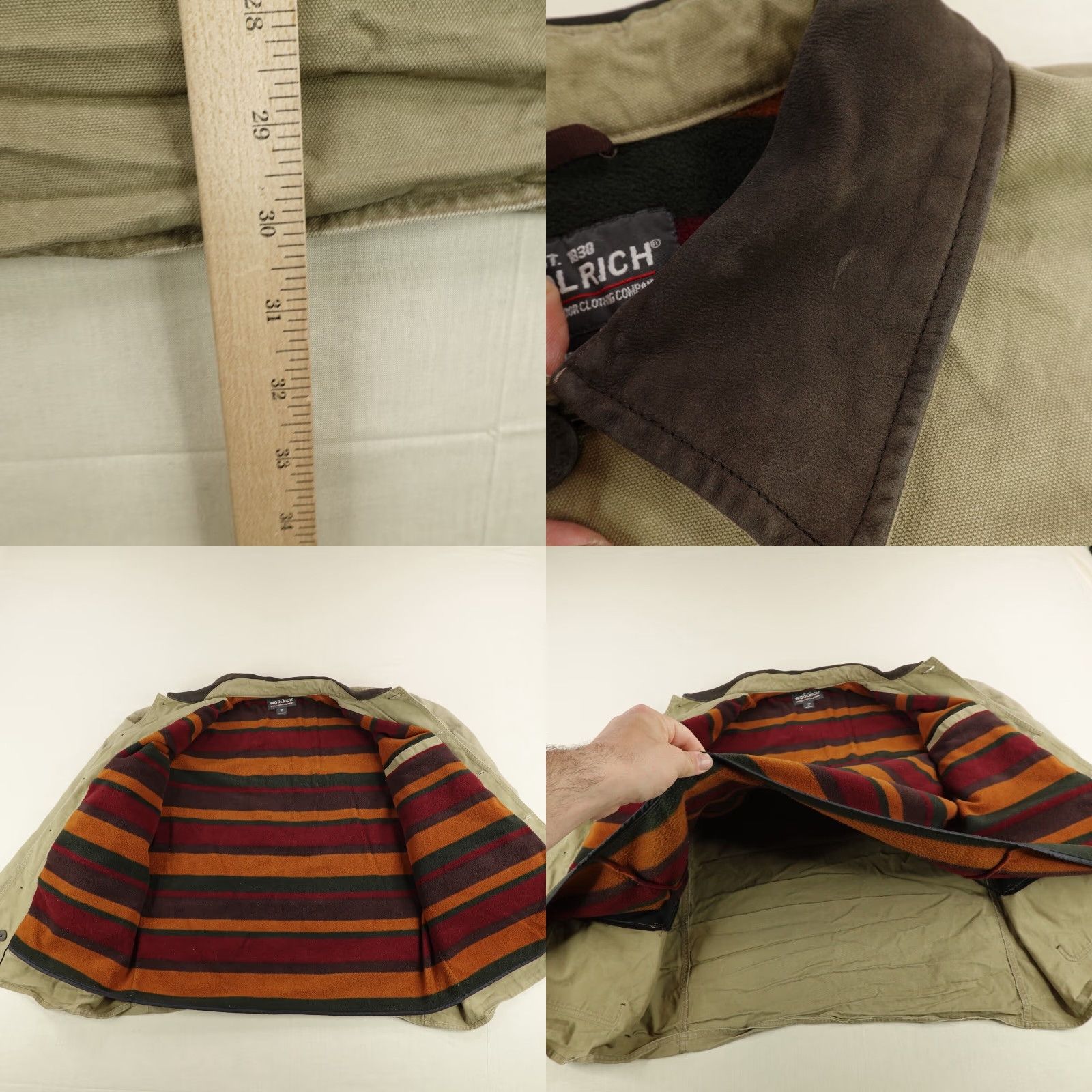 Vintage Woolrich Jacket Mens XL Canvas Fleece Lined Chore Barn Coat Corduroy Collar Brown Size US XL / EU 56 / 4 - 8 Thumbnail