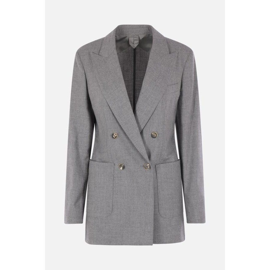 Max Mara MAX MARA Harald Gray Stretch Cashmere Double-Breasted Jacket Size M / US 6-8 / IT 42-44 - 1 Thumbnail