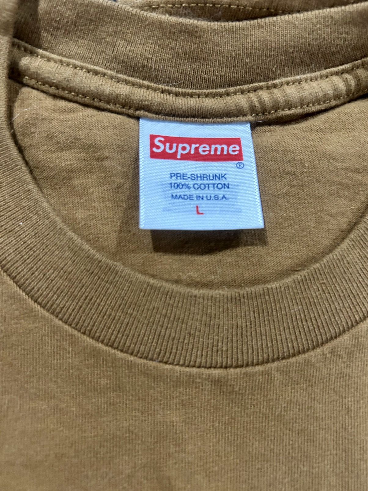 Supreme Supreme Classic Blank T-Shirt - Khaki/Tan - Size Large Size US L / EU 52-54 / 3 - 3 Thumbnail