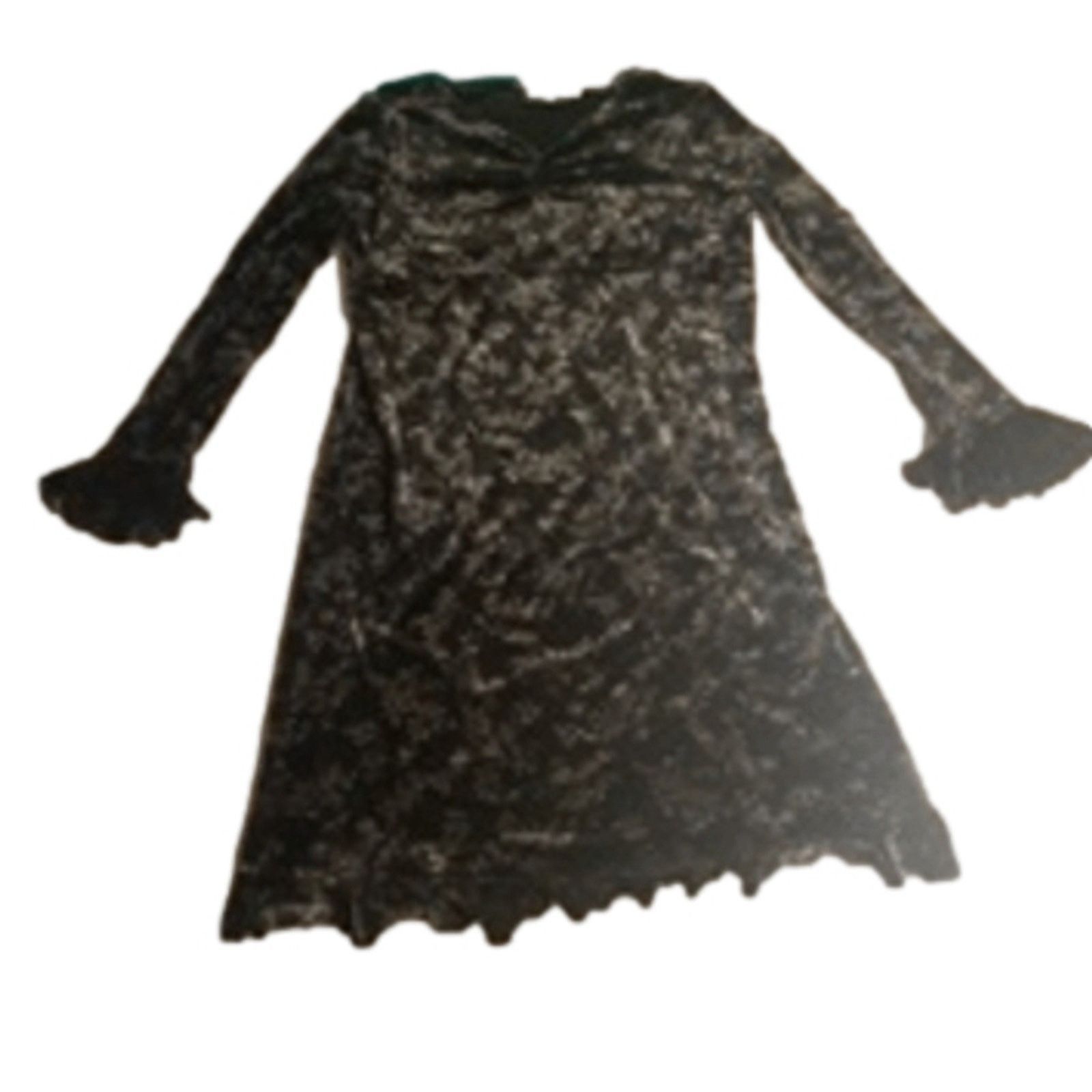 Other Floral Black Velvet Mini Dress Women’s M Gothic Witchy Size M / US 6-8 / IT 42-44 - 3 Thumbnail