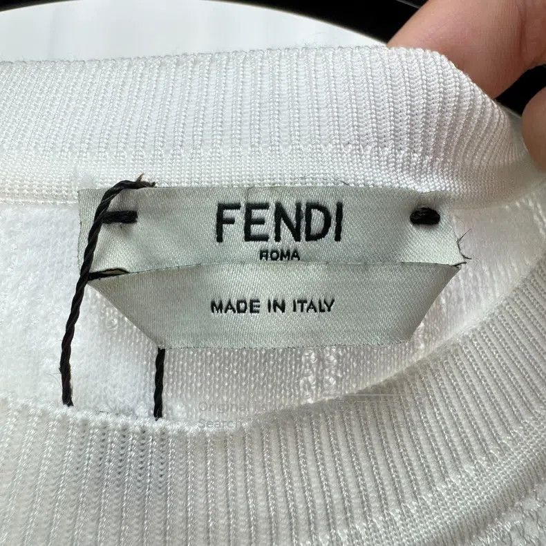 Fendi Fendi Full Print Openwork Monogram Knit Short Sleeve Size XS / US 0-2 / IT 36-38 - 5 Thumbnail