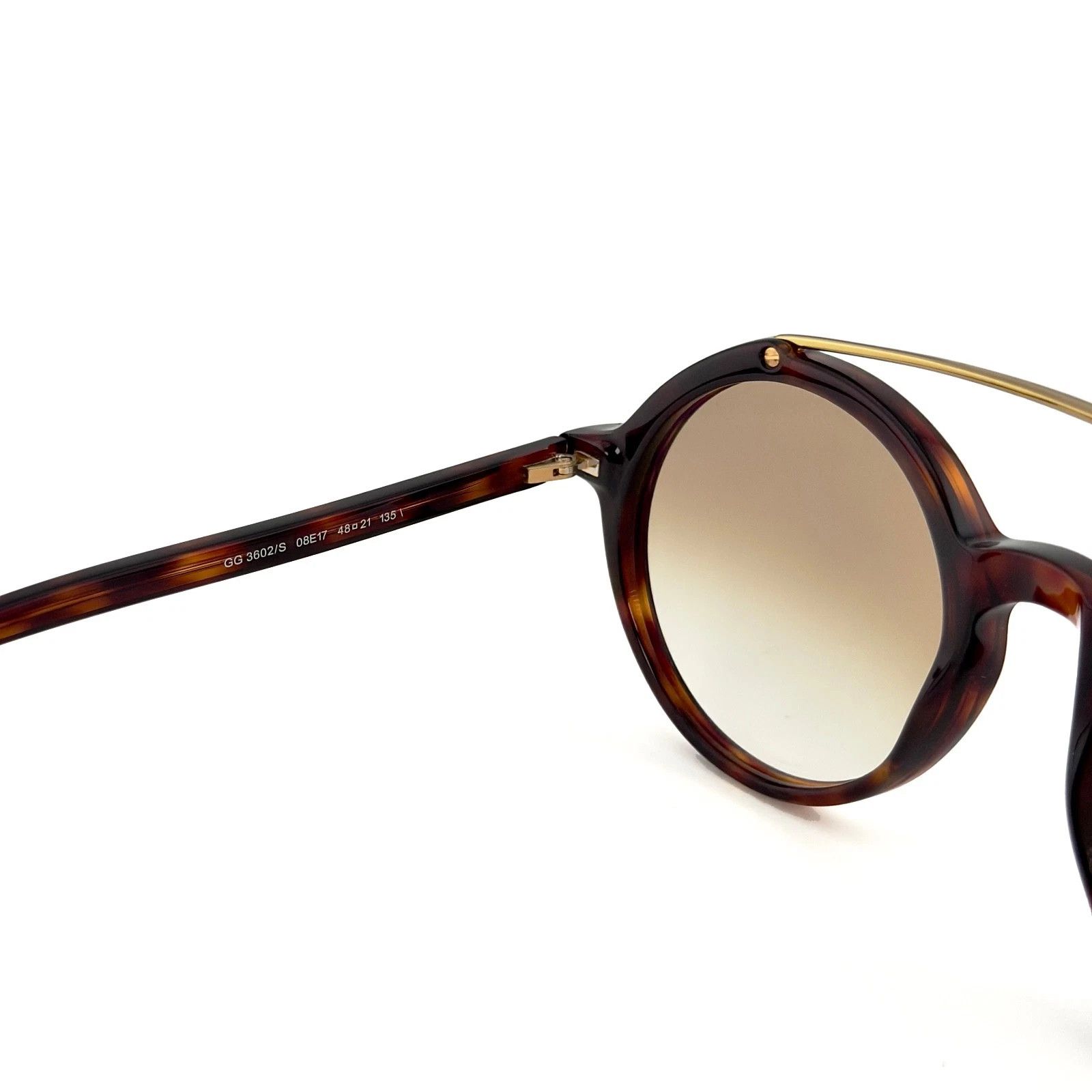 Gucci GUCCI GG3602 Round Dark Tortoise Brown Retro Sunglasses 3602 Size ONE SIZE - 6 Thumbnail