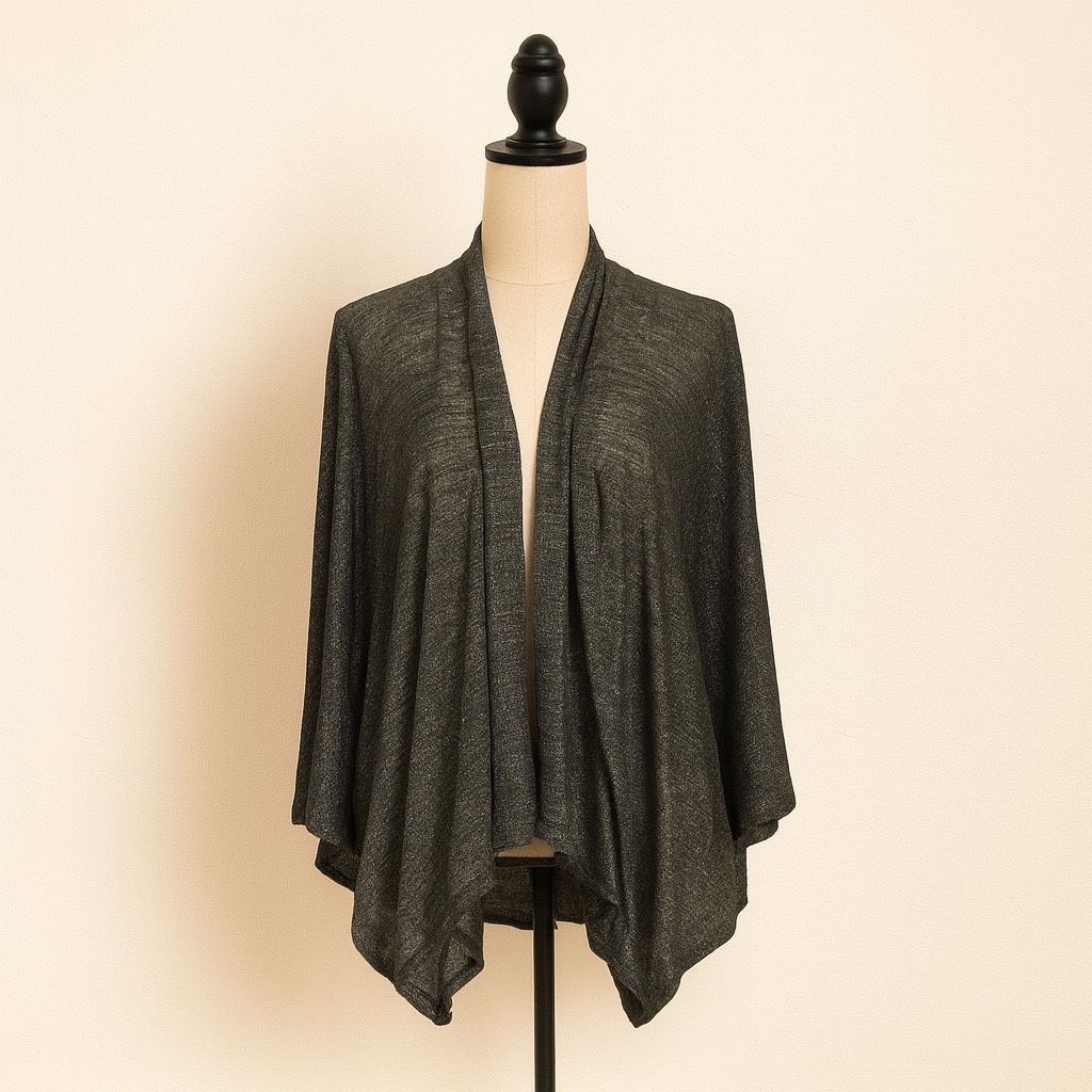 Other Lightweight Gray Shimmer Open Front Coverup Cardigan | One S Size ONE SIZE - 1 Thumbnail