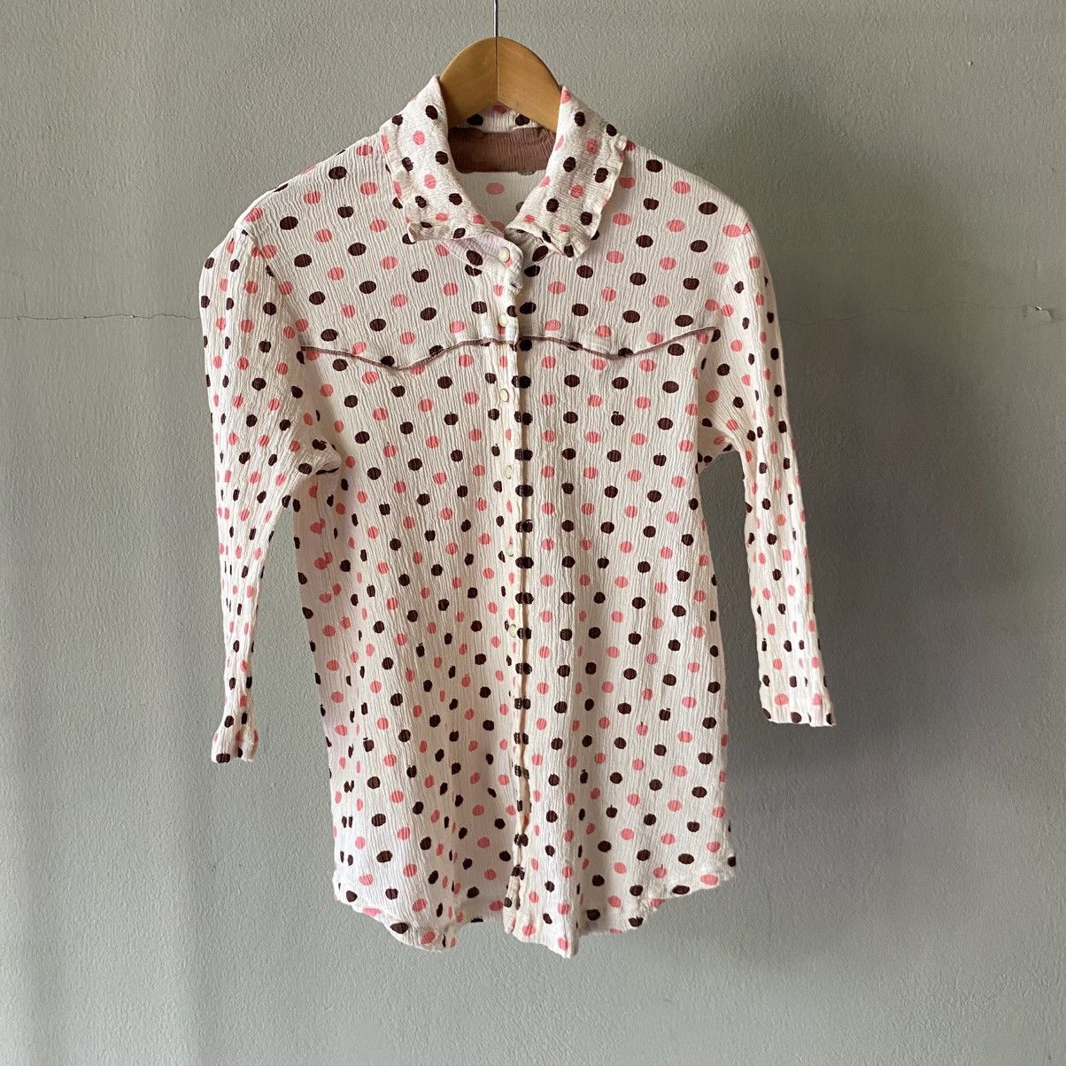 Tsumori Chisato Tsumori Chisato Pink Red Polka Dot Long Sleeve Shirt Size XS / US 0-2 / IT 36-38 - 12 Thumbnail