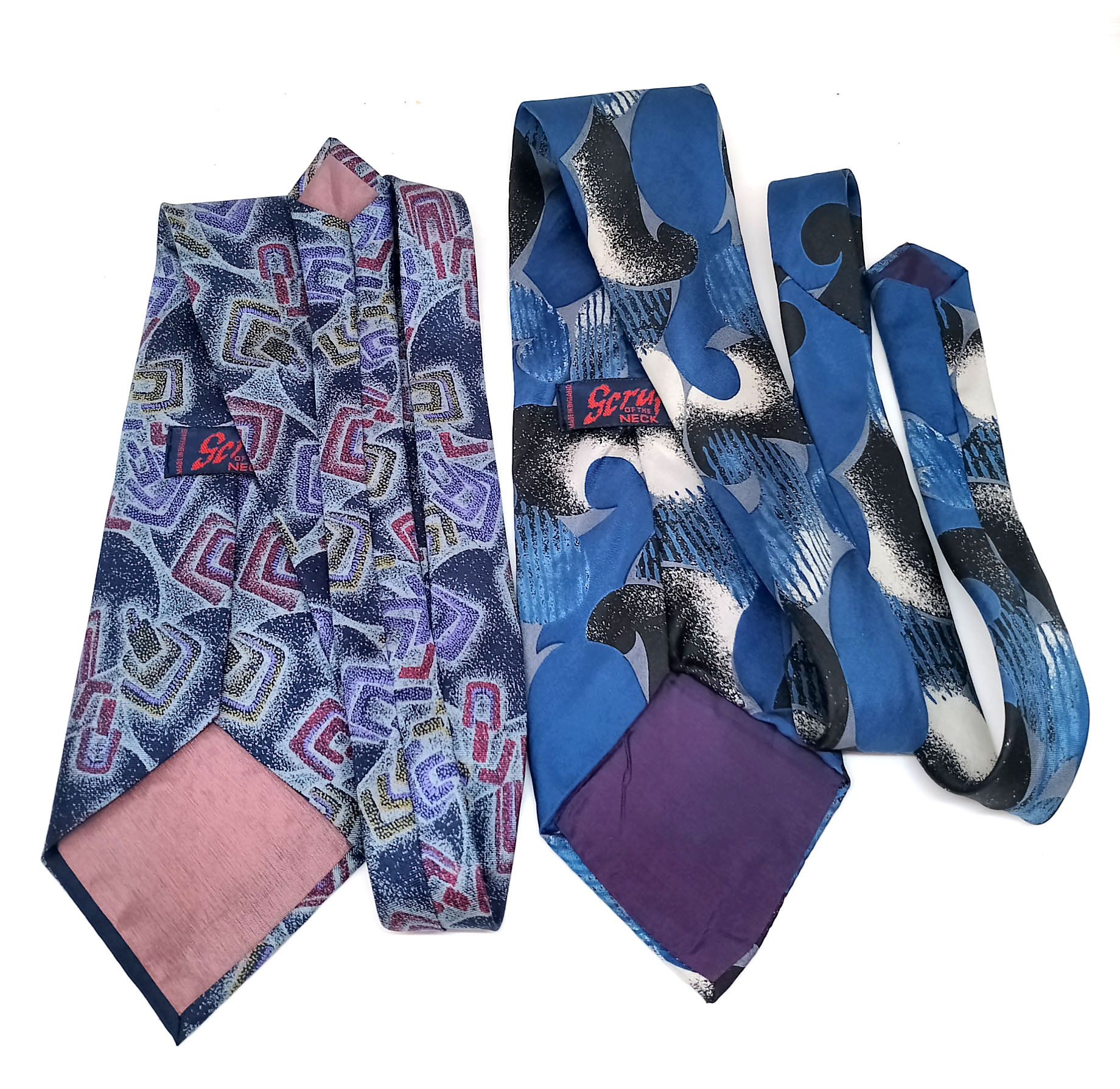 Other Pair of Vintage 1990s Scruff of the Neck Abstract Silk Ties Size ONE SIZE - 6 Thumbnail
