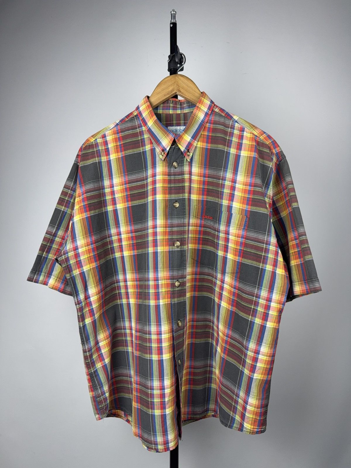 Adidas 00s Vintage Adidas Originals Madras Plaid Button Down Shirt Size US XL / EU 56 / 4 - 1 Thumbnail