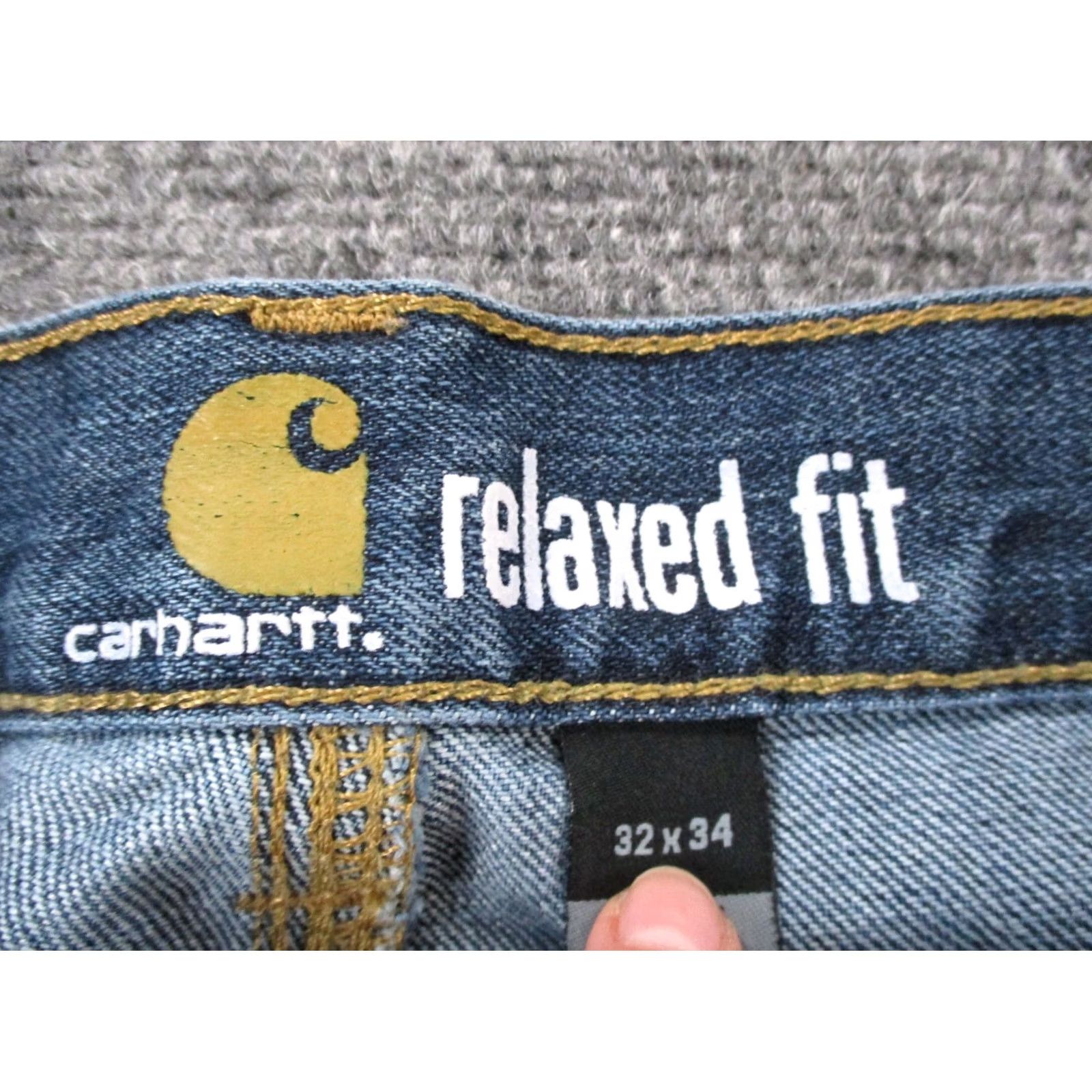 Carhartt Carhartt Jeans Mens 32 X 34 Blue Denim Relaxed Fit Straight Boot Casual Country Jeans Mens Regular Blue Denim 5-Pocket Design Boots Cut Mens Size US 28 / EU 44 - 7 Thumbnail