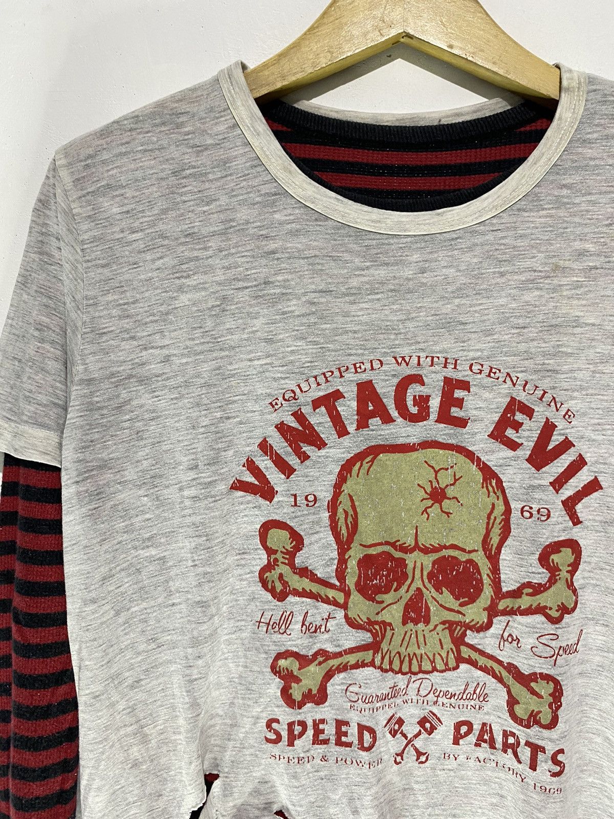 Hysteric Glamour 2in1 vintage evil speed double layers skull distressed tee Size US M / EU 48-50 / 2 - 4 Thumbnail