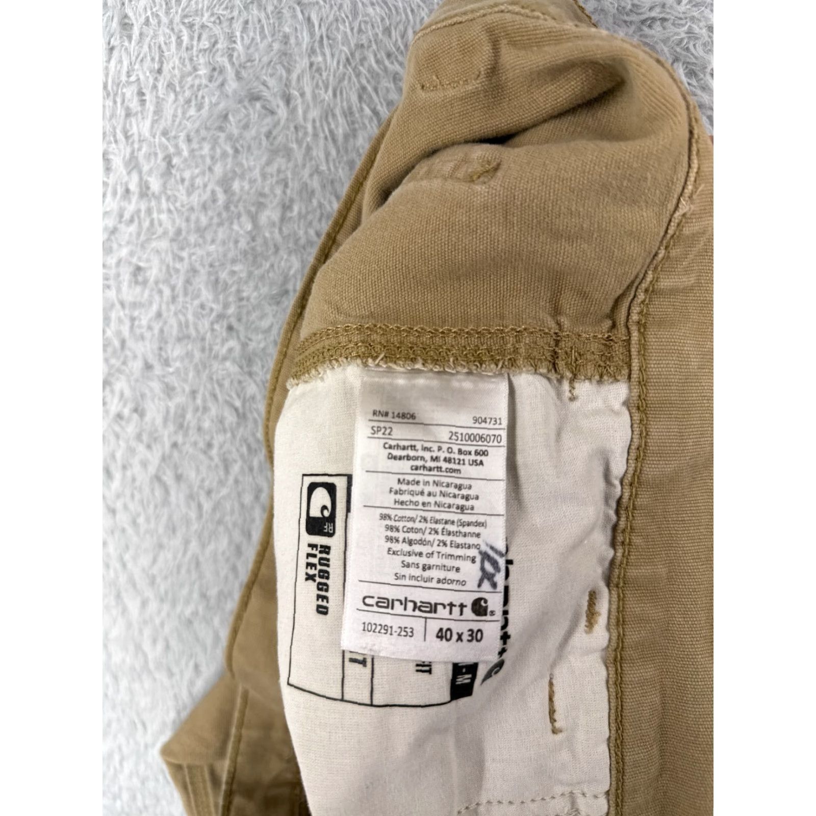 Carhartt VINTAGE Carhartt Pants Men 40 Beige Rip-Stop Cargo Relaxed Fit Rugged Flex Cotton Blend Size US 40 / EU 56 - 7 Thumbnail