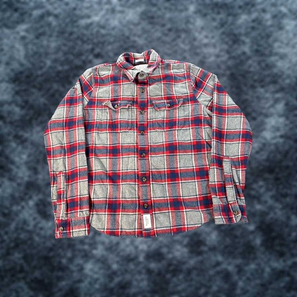 Abercrombie & Fitch Abercrombie & Fitch Plaid Button-Up Shirt Mens XL Red Black Check Flannel Cotton Heavy Chamois Long Sleeve Regular Fit All Seasons Size US XL / EU 56 / 4 - 1 Thumbnail