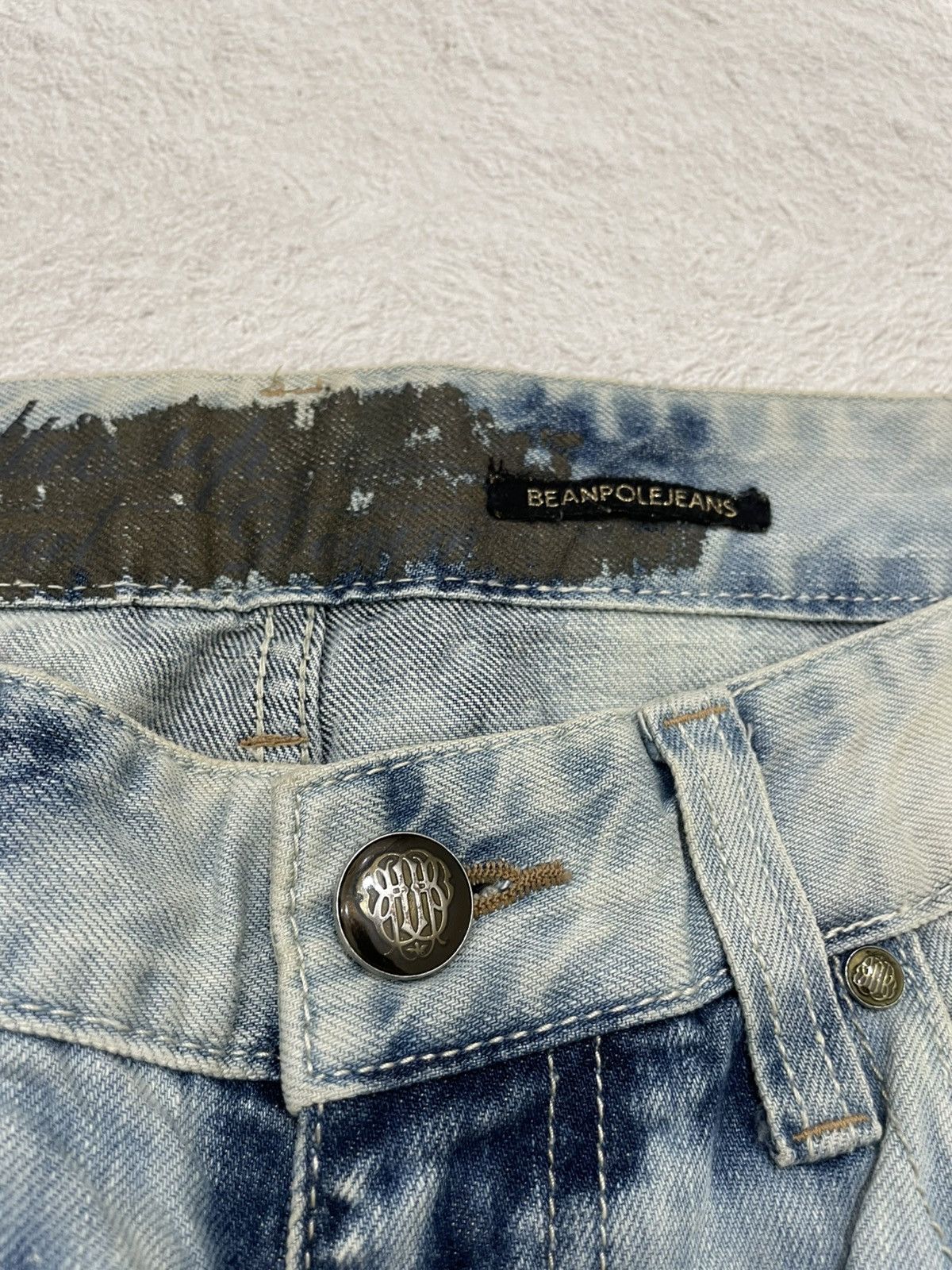 Hysteric Glamour 2000s Acid Wash Distressed Light Blue Jeans Y2K Size US 33 - 6 Thumbnail