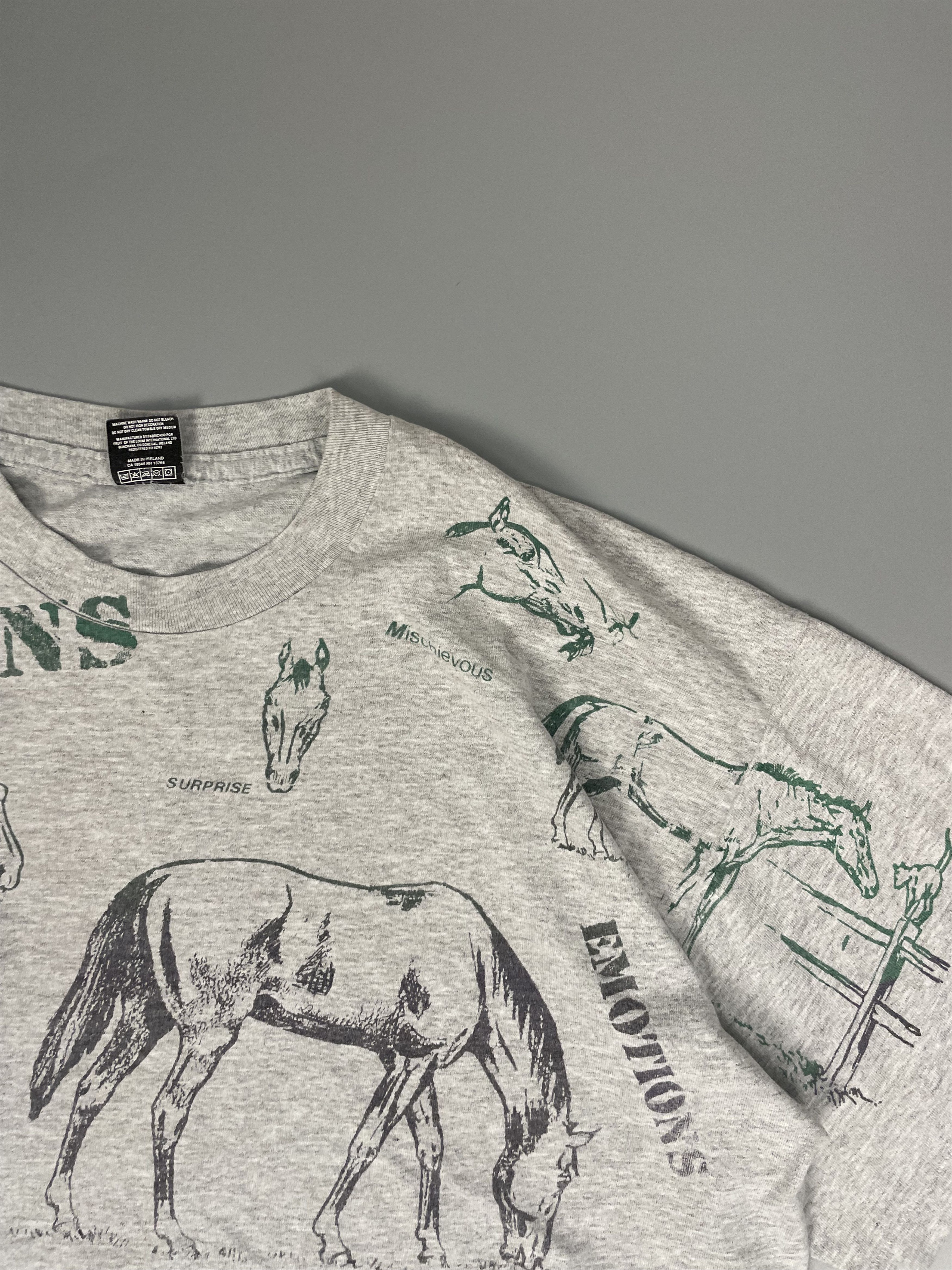 Vintage VINTAGE SINGLE STITCH HORSE FULLPRINT AOP T-SHIRT Size US XL / EU 56 / 4 - 4 Thumbnail