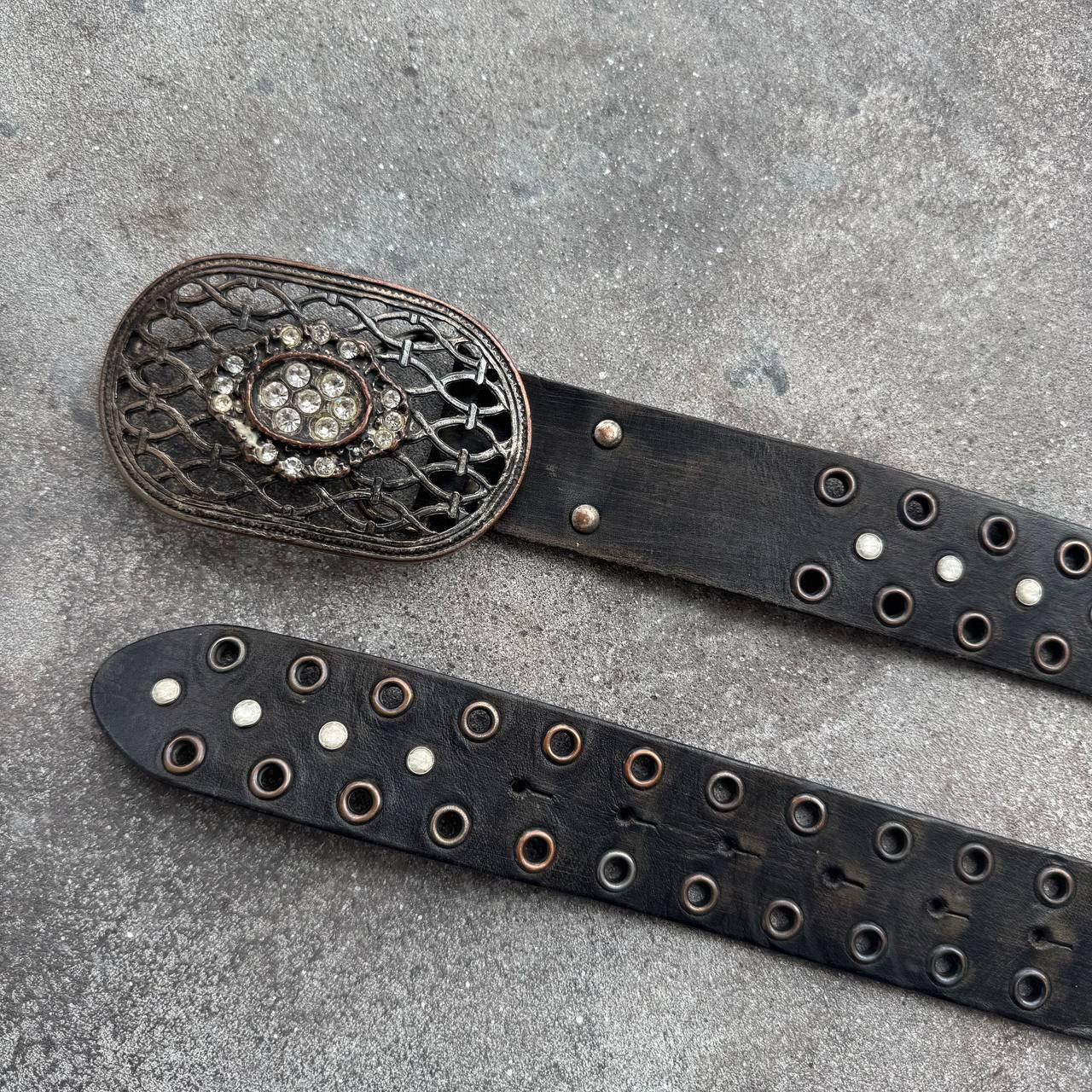Hysteric Glamour Amazing Vintage Faded Leather Y2K Grunge Leather Belt Size ONE SIZE - 5 Thumbnail
