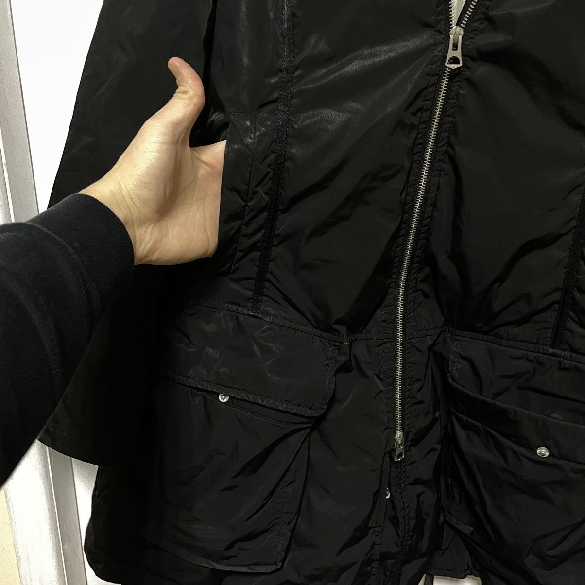 If Six Was Nine × Le Grande Bleu (L.G.B.) × Marithe + Francois Girbaud Marithè François Girbaud Bondage moto jacket coat down puffe Size L / US 10 / IT 46 - 4 Thumbnail