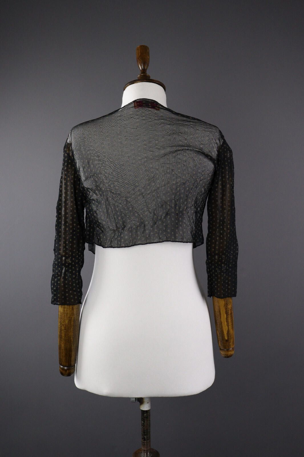 Designer Ladies Quinze Heures Trente Mesh Draped Top Cape Cardigan Size M / US 6-8 / IT 42-44 - 5 Thumbnail