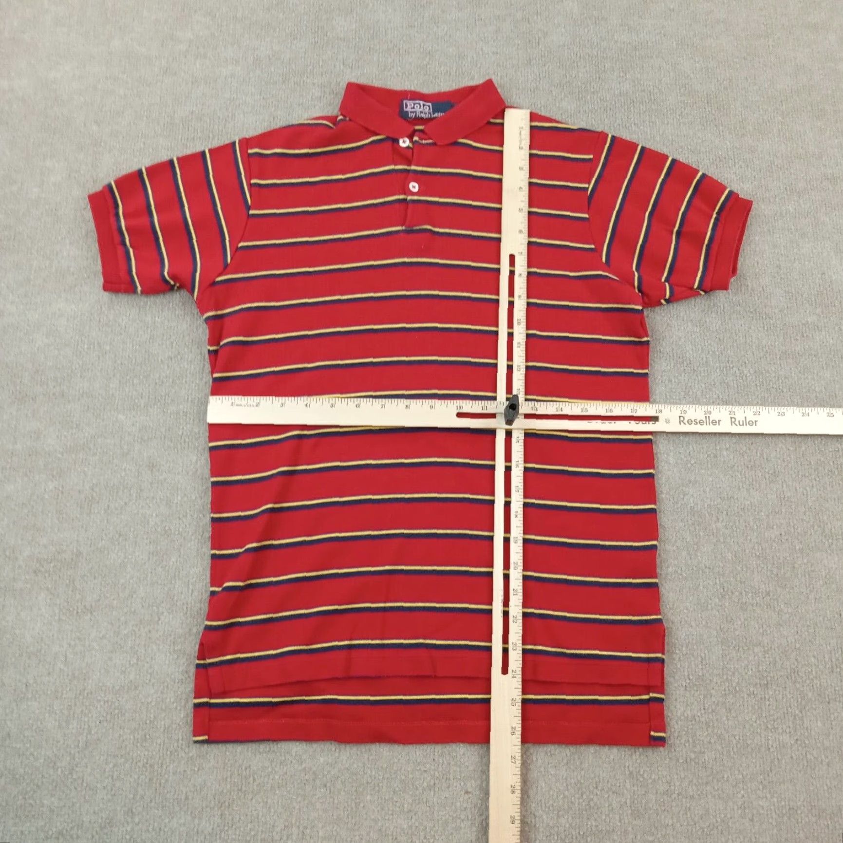 Ralph Lauren VINTAGE Polo Ralph Lauren Shirt Mens Medium Red Blue Yellow Striped Short Sleeve Polo Shirt Casual Mens Size US M / EU 48-50 / 2 - 2 Thumbnail