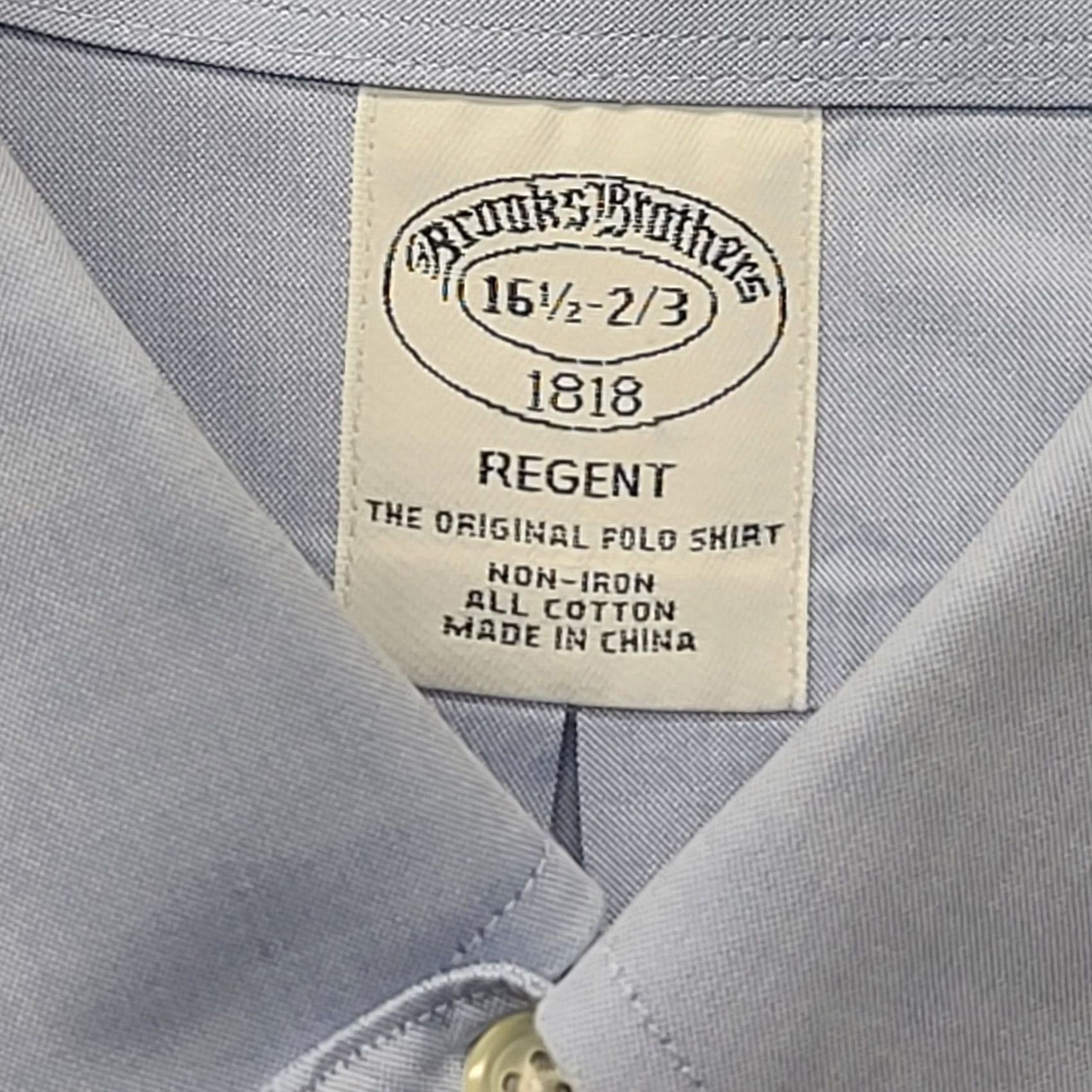 Brooks Brothers Brooks Brothers Shirt Mens 16 1/2 - 2/3 Regent Tailored Fit Non Iron Dress Blue Size 42R - 2 Thumbnail